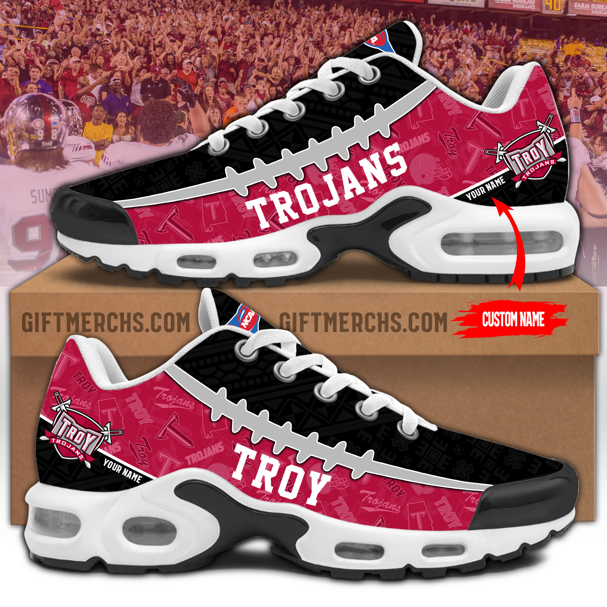 Troy Trojans Personalized Shoes - Famjoys Troy Trojans Personalized Shoes - Famjoys