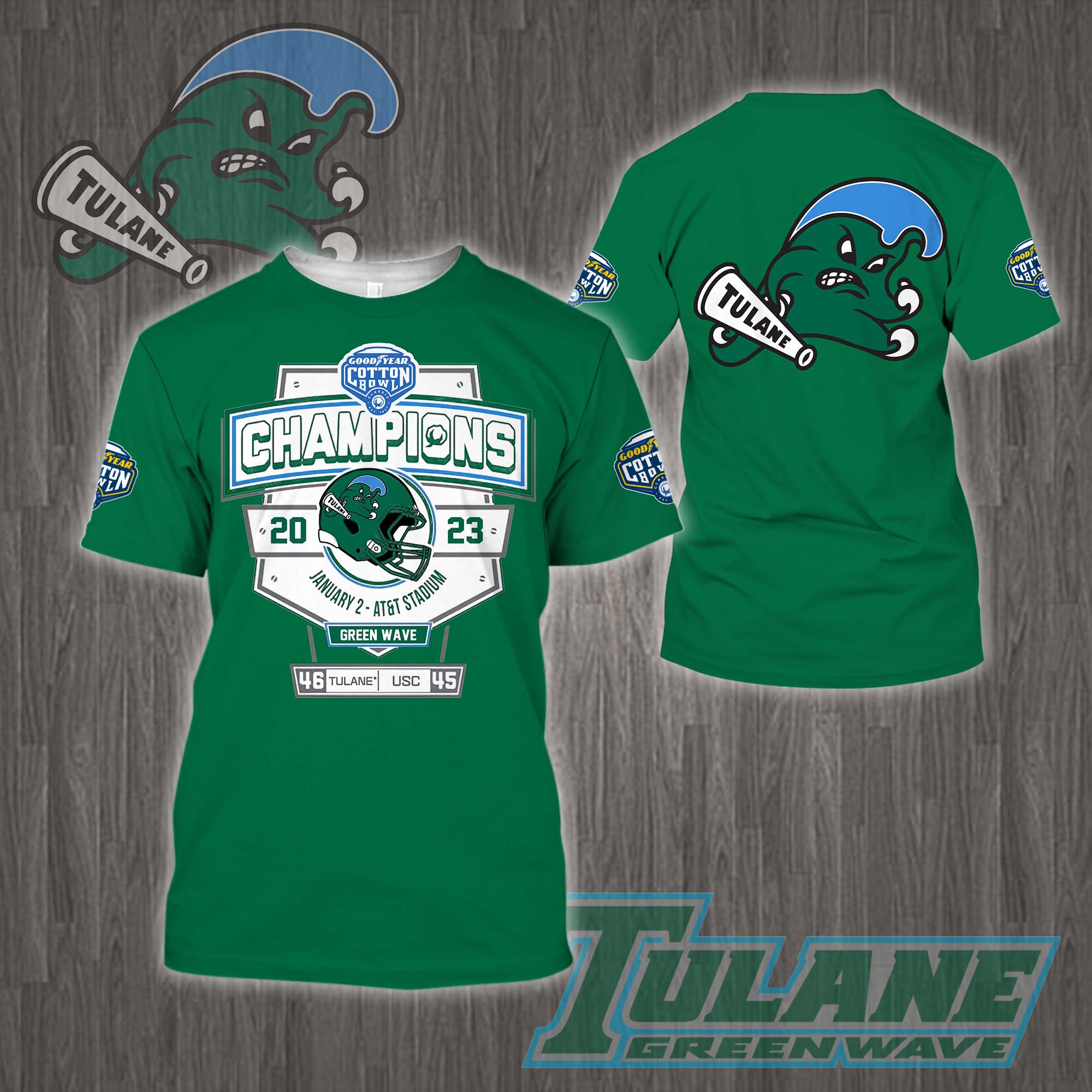 Tulane Green Wave 2023 Cotton Bowl Champions Shirt - Famjoys Tulane Green Wave 2023 Cotton Bowl Champions Shirt - Famjoys
