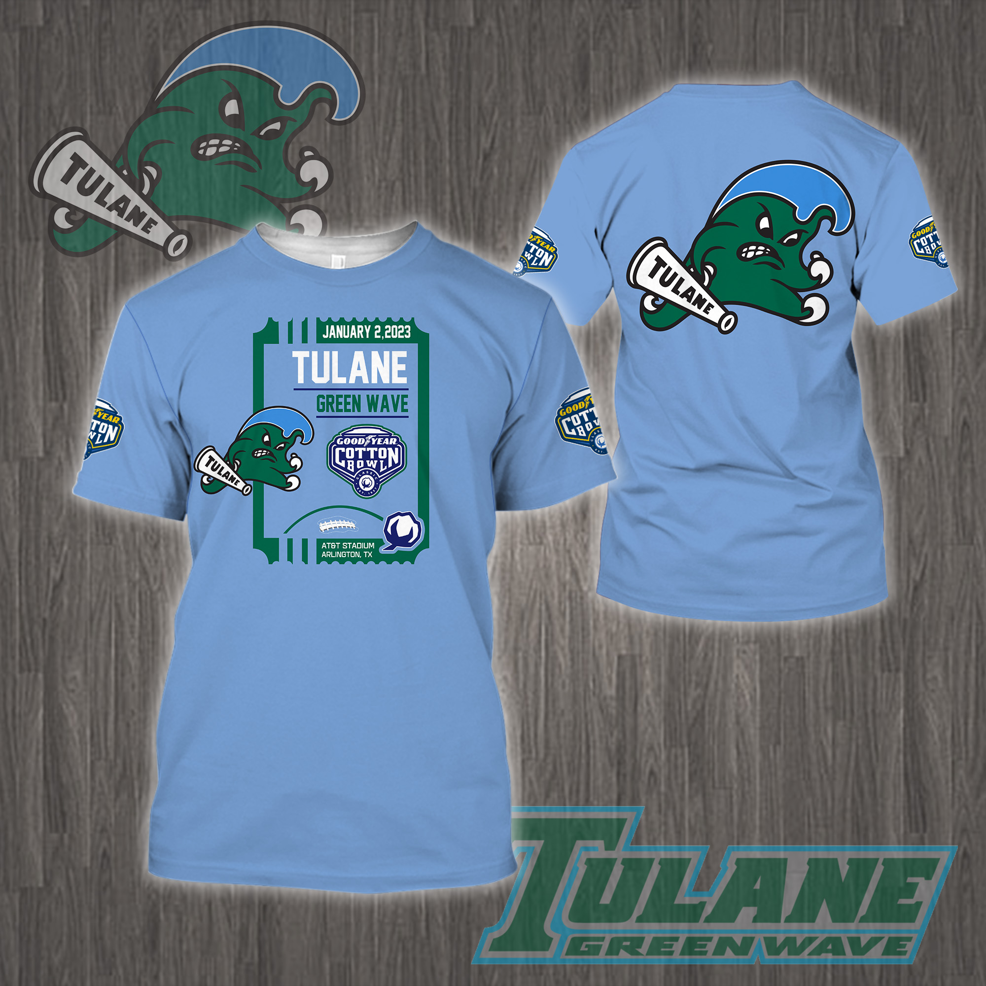 Tulane Green Wave 2023 Cotton Bowl Champions Shirt - Famjoys Tulane Green Wave 2023 Cotton Bowl Champions Shirt - Famjoys