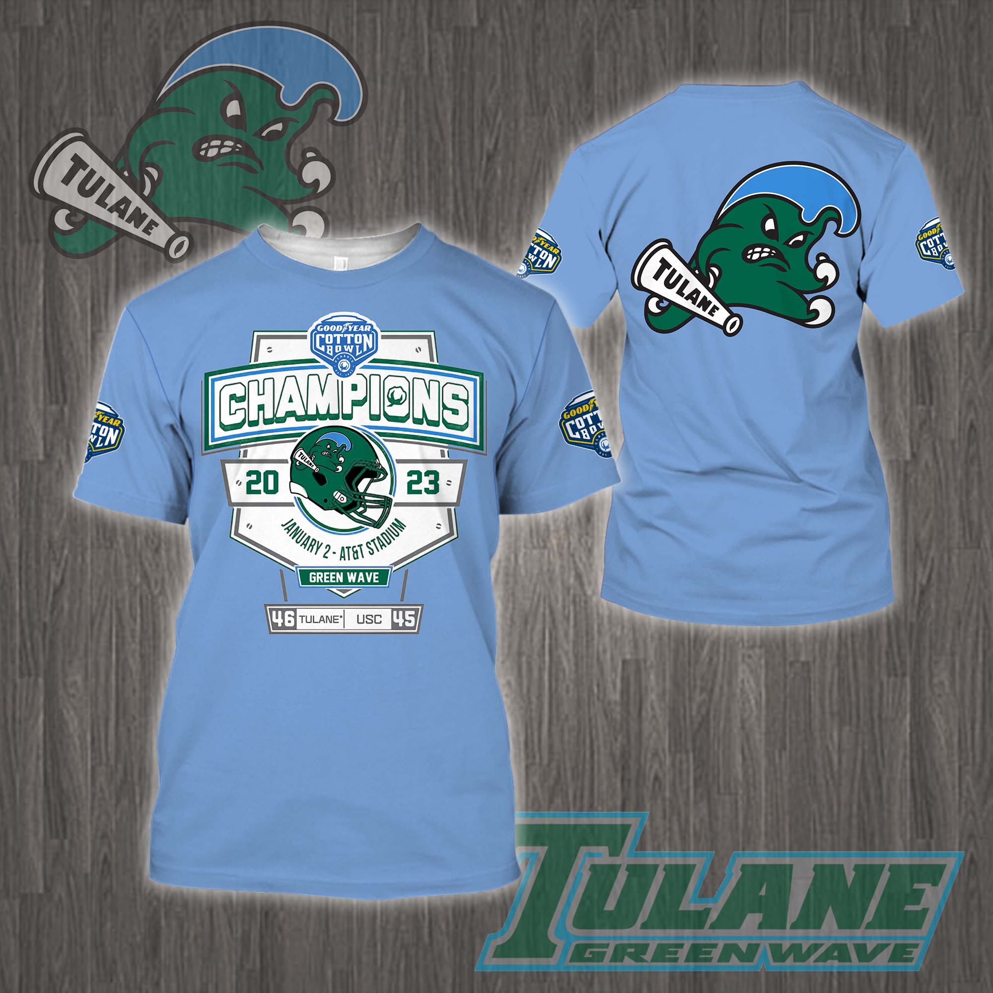 Tulane Green Wave 2023 Cotton Bowl Champions Shirt - Famjoys Tulane Green Wave 2023 Cotton Bowl Champions Shirt - Famjoys