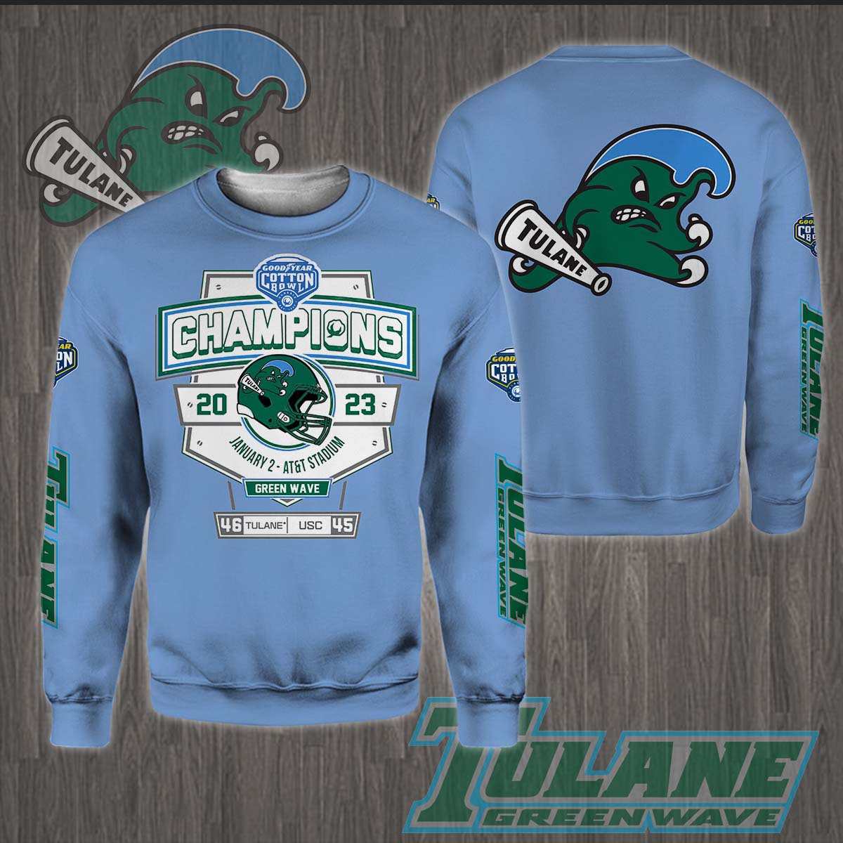 Tulane Green Wave 2023 Cotton Bowl Champions Shirt - Famjoys Tulane Green Wave 2023 Cotton Bowl Champions Shirt - Famjoys