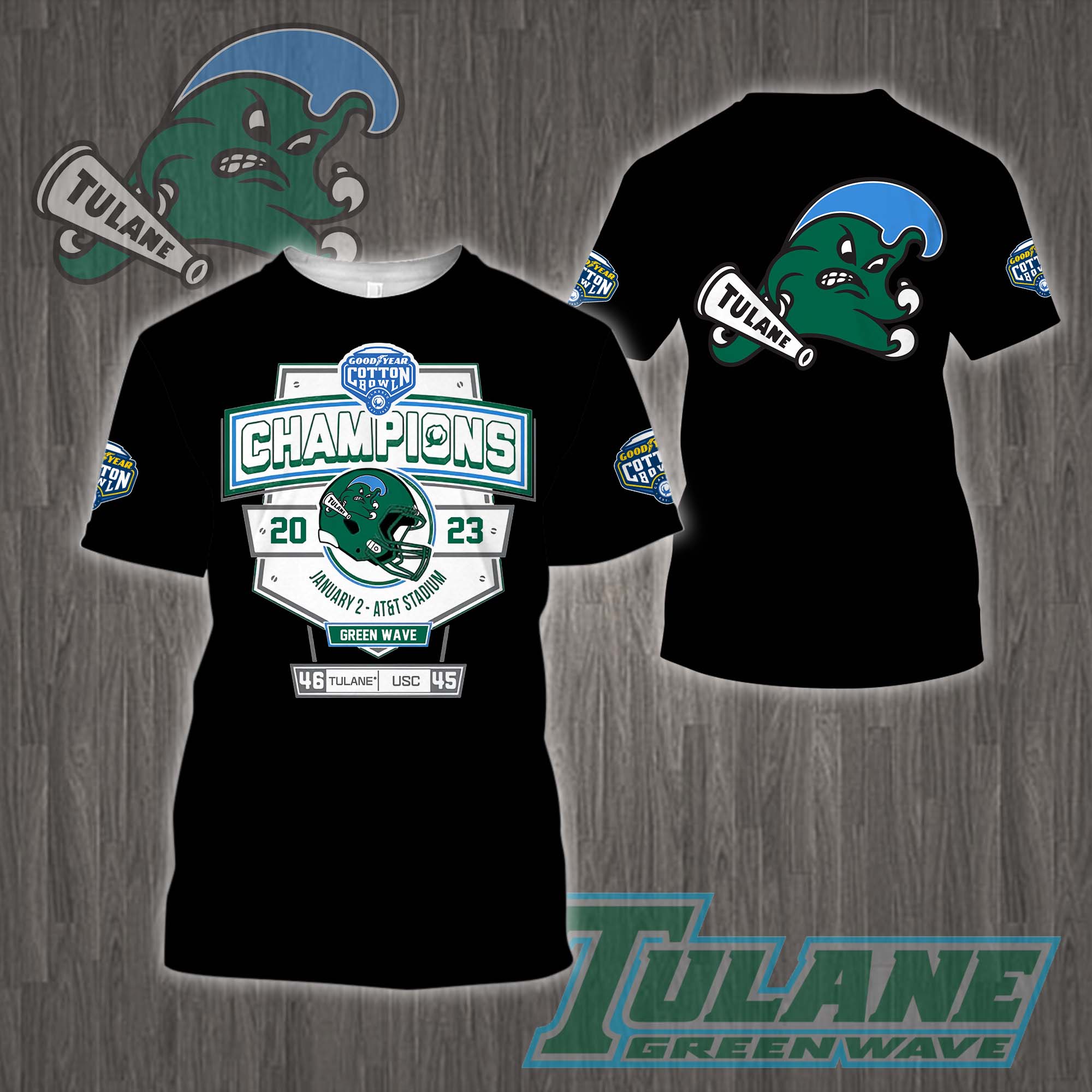 Tulane Green Wave 2023 Cotton Bowl Champions Shirt - Famjoys Tulane Green Wave 2023 Cotton Bowl Champions Shirt - Famjoys