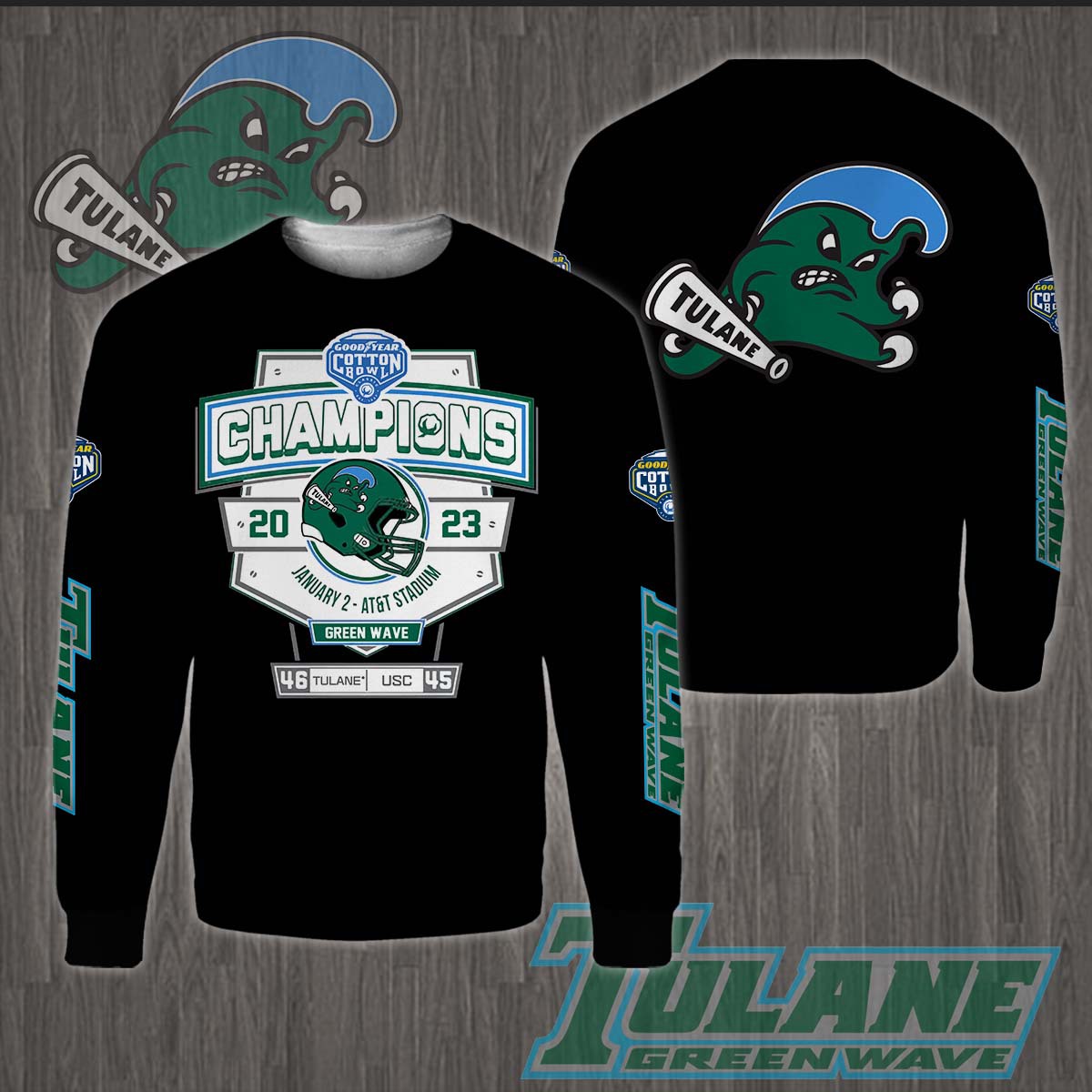 Tulane Green Wave 2023 Cotton Bowl Champions Shirt - Famjoys Tulane Green Wave 2023 Cotton Bowl Champions Shirt - Famjoys