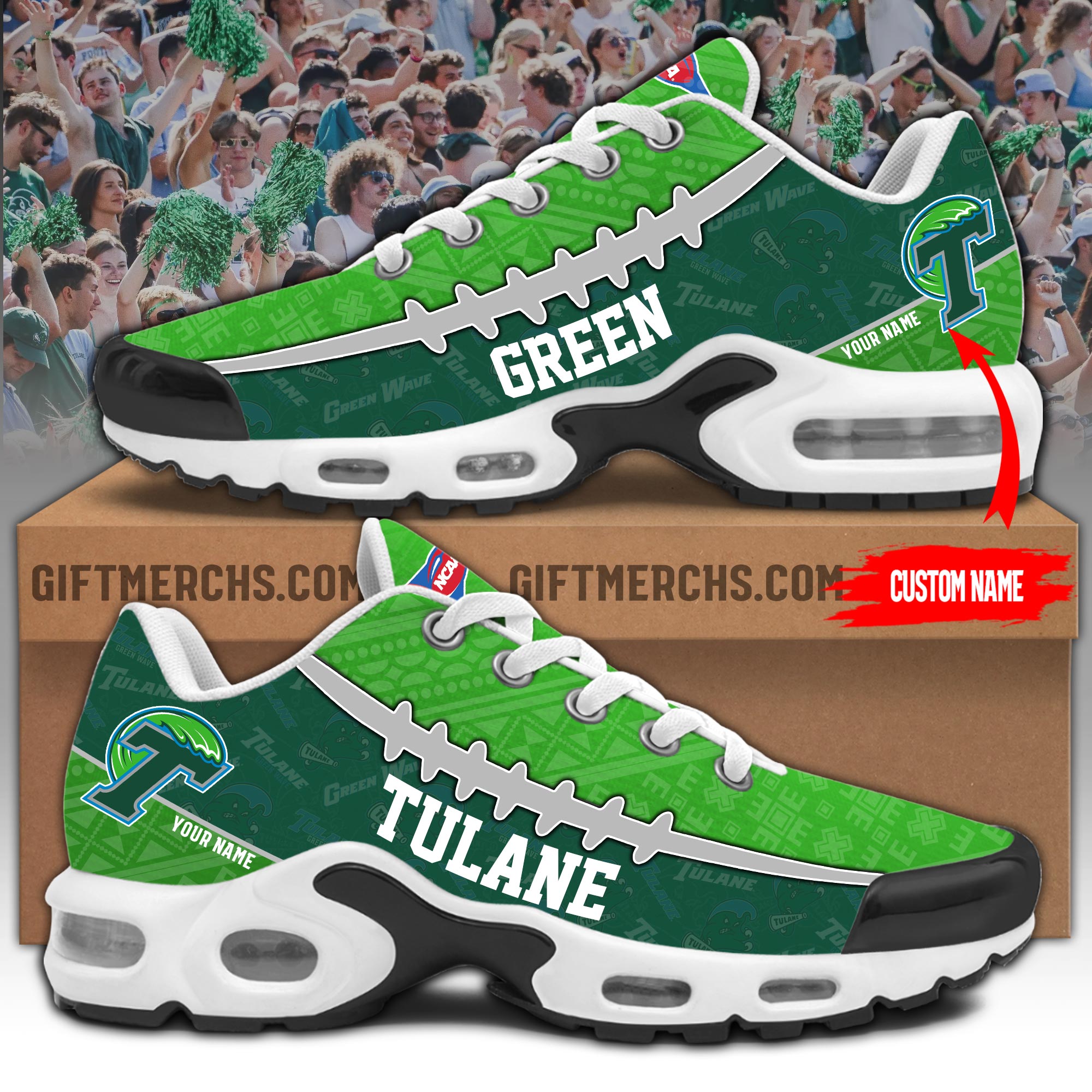 Tulane Green Wave Personalized Shoes - Famjoys Tulane Green Wave Personalized Shoes - Famjoys