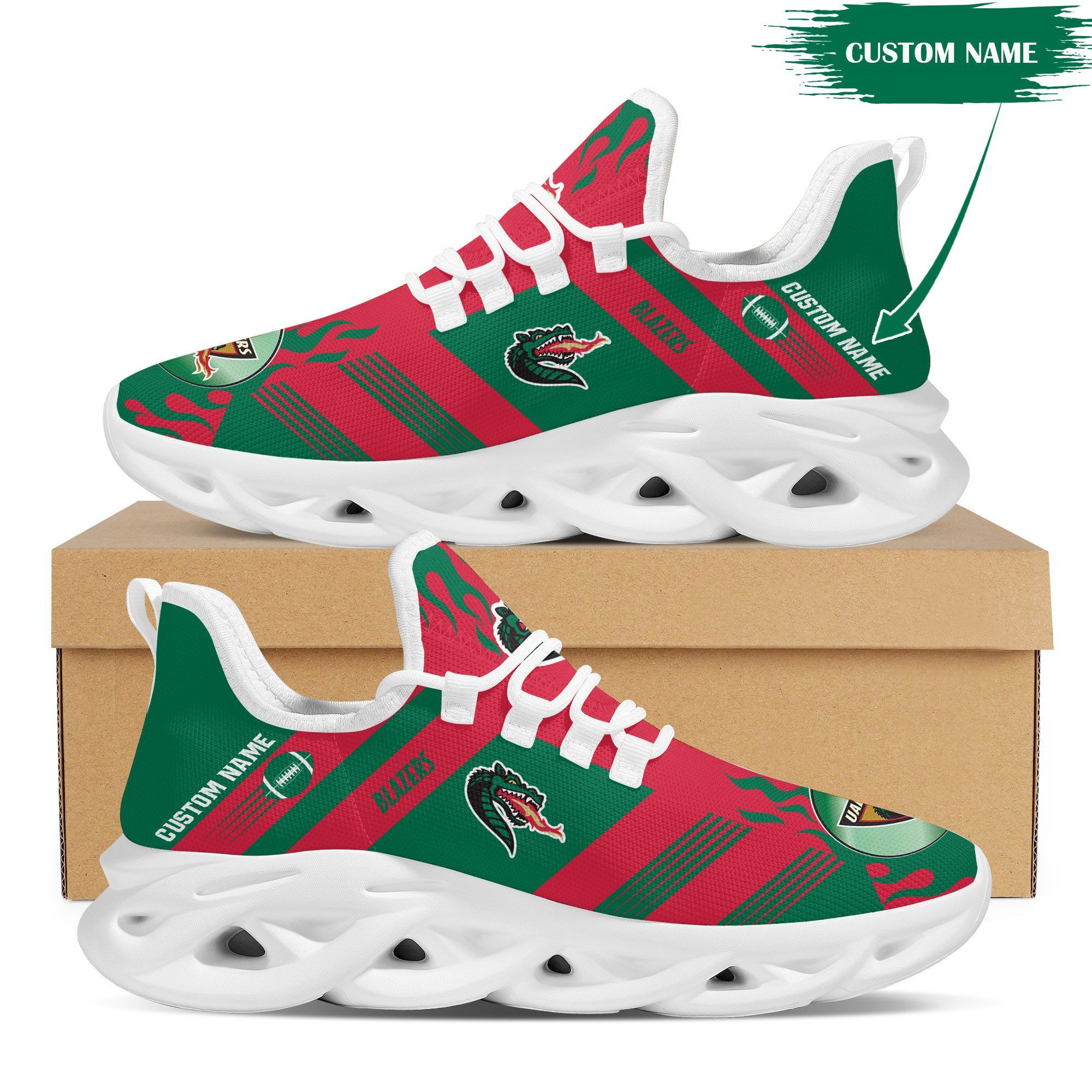 UAB Blazers Custom Personalized Max Soul Sneakers Shoes - Famjoys UAB Blazers Custom Personalized Max Soul Sneakers Shoes - Famjoys