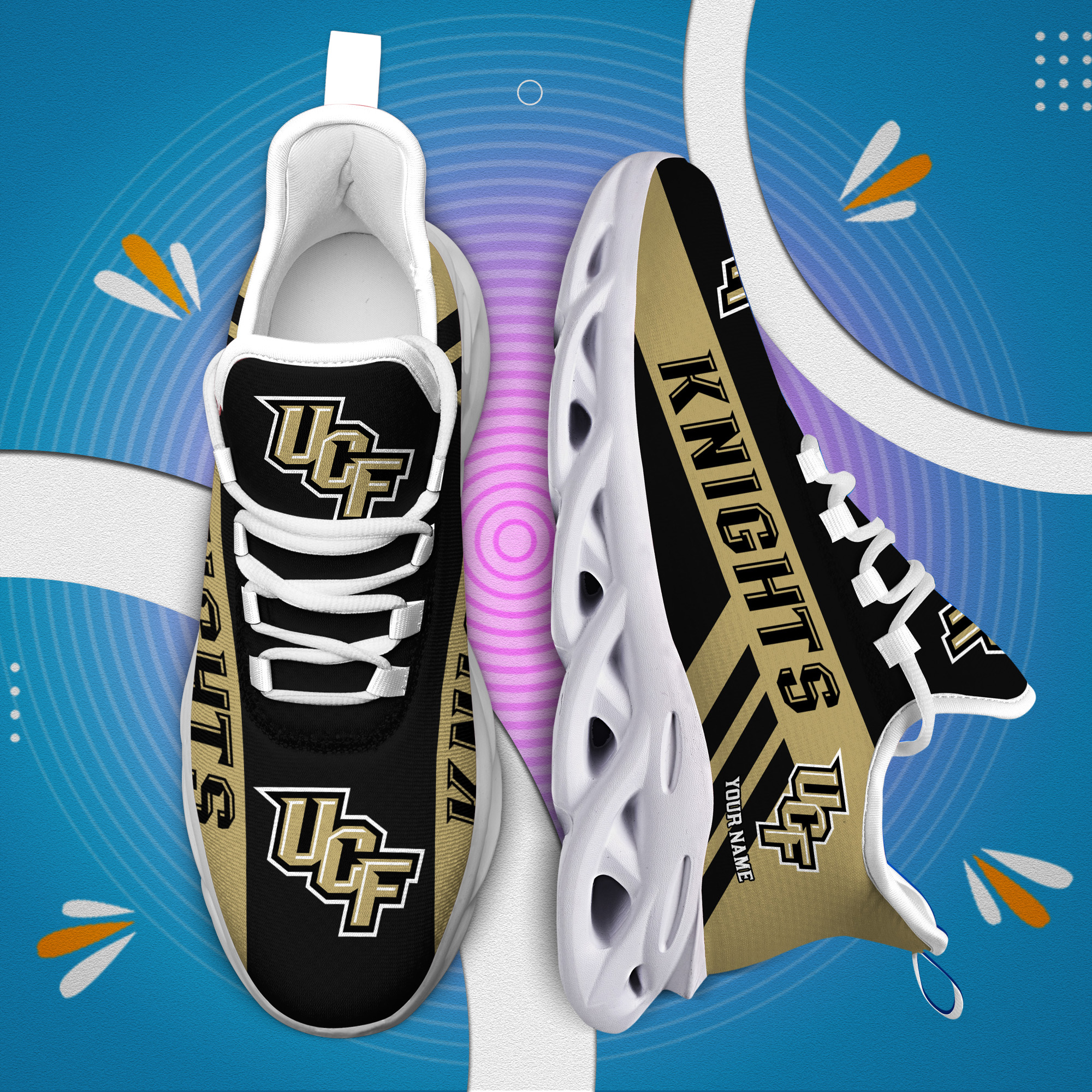 UCF Knights Custom Name PERSONALIZED MAX SOUL SHOES DS004 - Famjoys UCF Knights Custom Name PERSONALIZED MAX SOUL SHOES DS004 - Famjoys