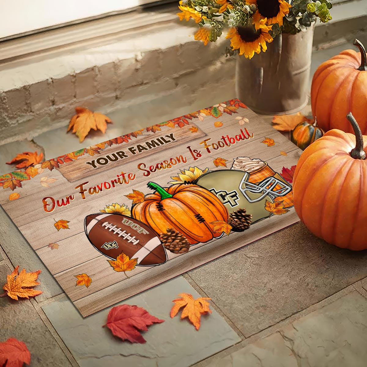 UCF Knights Our Favorite Season is Football Doormat - Famjoys UCF Knights Our Favorite Season is Football Doormat - Famjoys