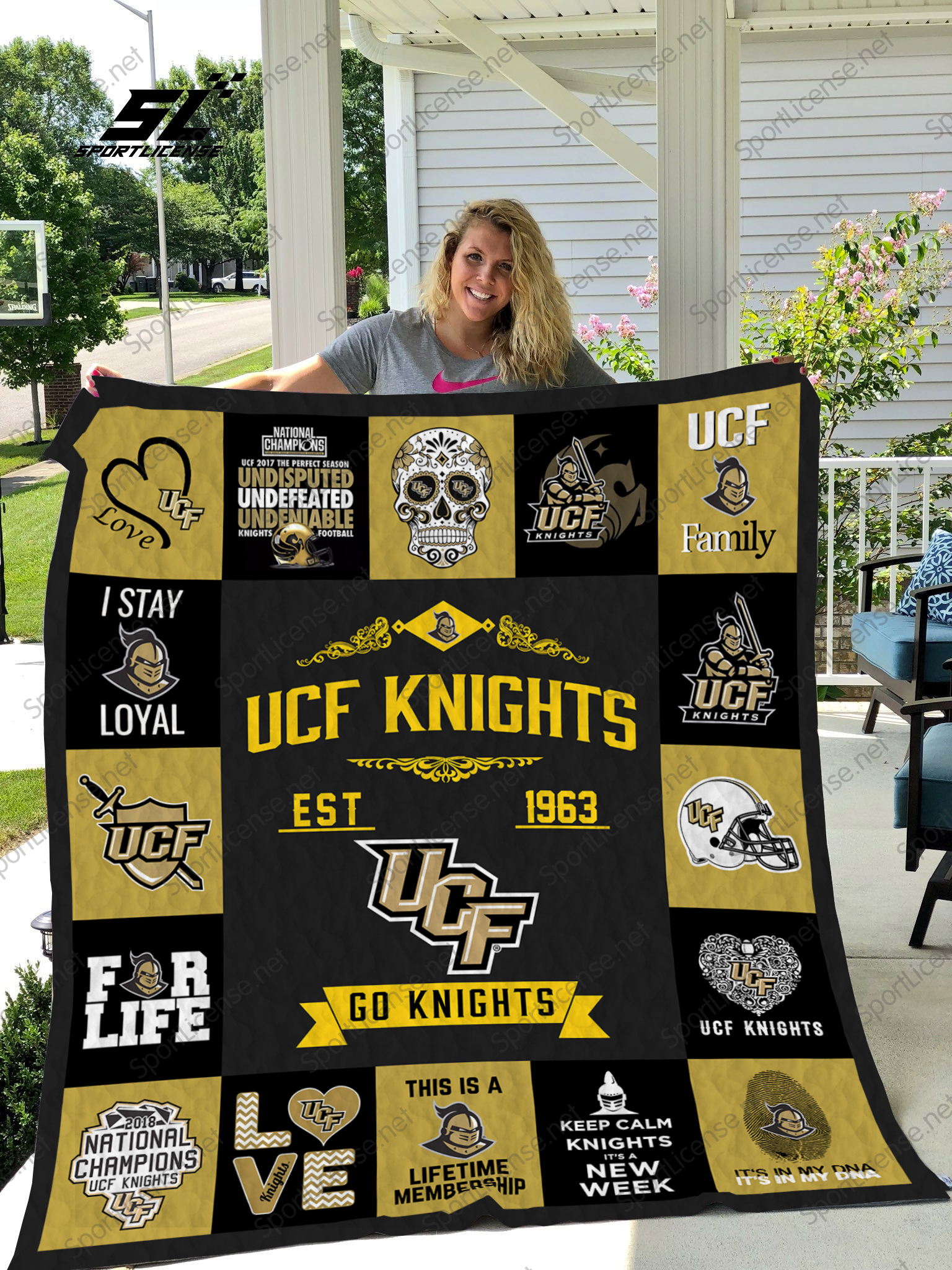 Ucf Knights Quilt Blanket 01 - Famjoys Ucf Knights Quilt Blanket 01 - Famjoys
