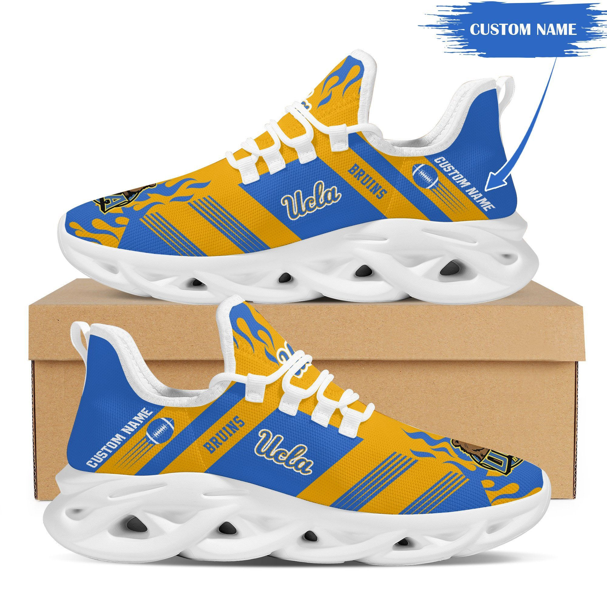 UCLA Bruins Custom Personalized Max Soul Sneakers Shoes