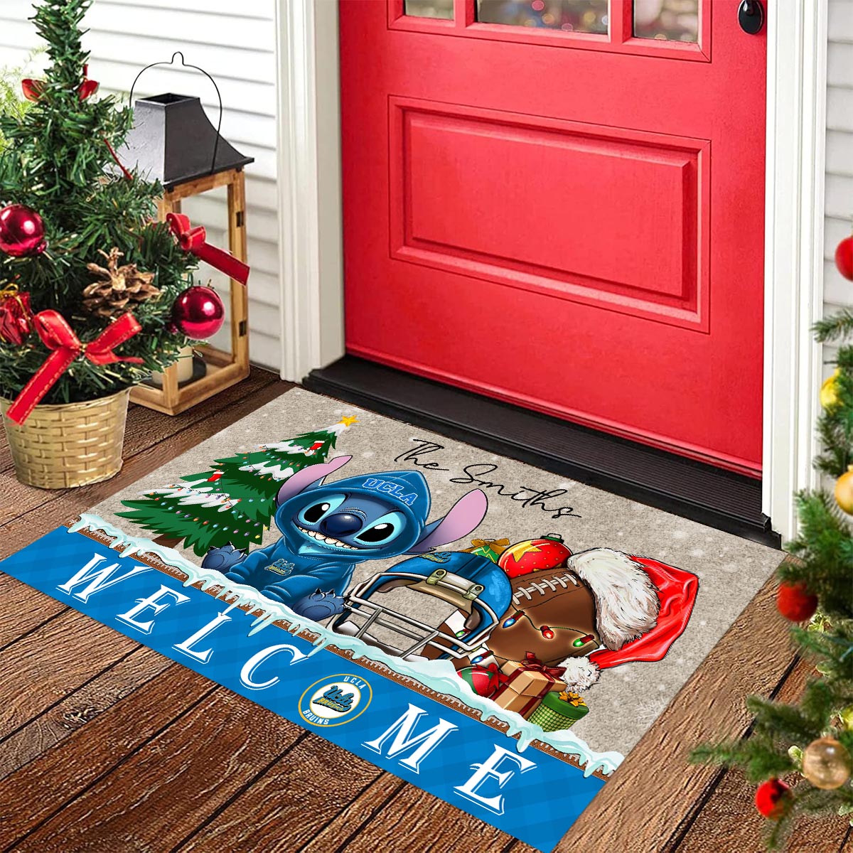 UCLA Bruins Cute Stitch Christmas Doormat - Famjoys UCLA Bruins Cute Stitch Christmas Doormat - Famjoys