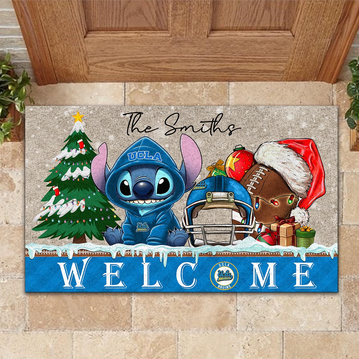 UCLA Bruins Cute Stitch Christmas Doormat - Famjoys UCLA Bruins Cute Stitch Christmas Doormat - Famjoys