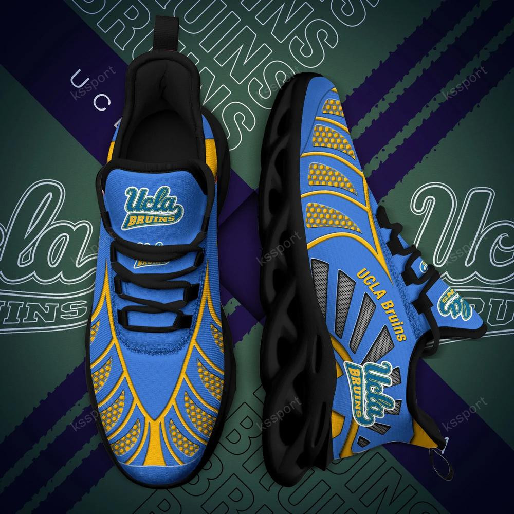 UCLA Bruins Max Soul Clunky, Black And White Running Shoes - Famjoys UCLA Bruins Max Soul Clunky, Black And White Running Shoes - Famjoys