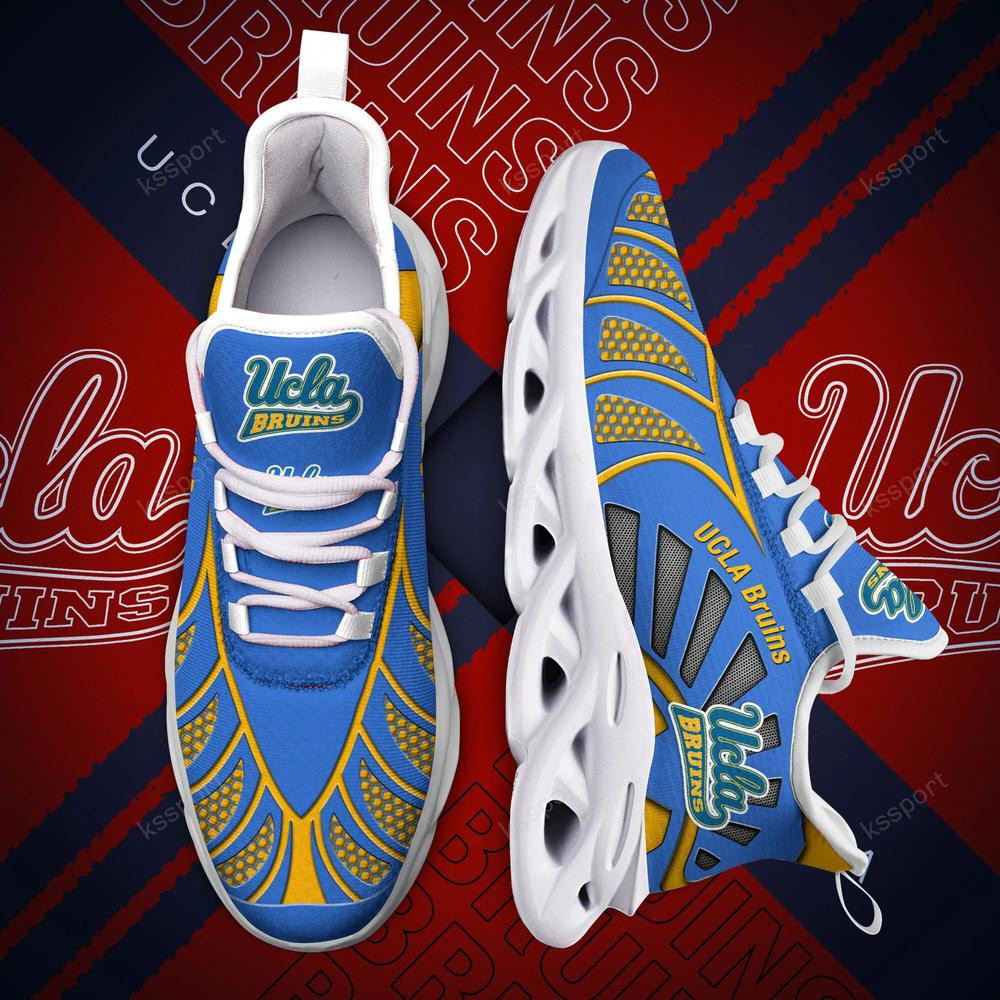 UCLA Bruins Max Soul Clunky, Black And White Running Shoes - Famjoys UCLA Bruins Max Soul Clunky, Black And White Running Shoes - Famjoys