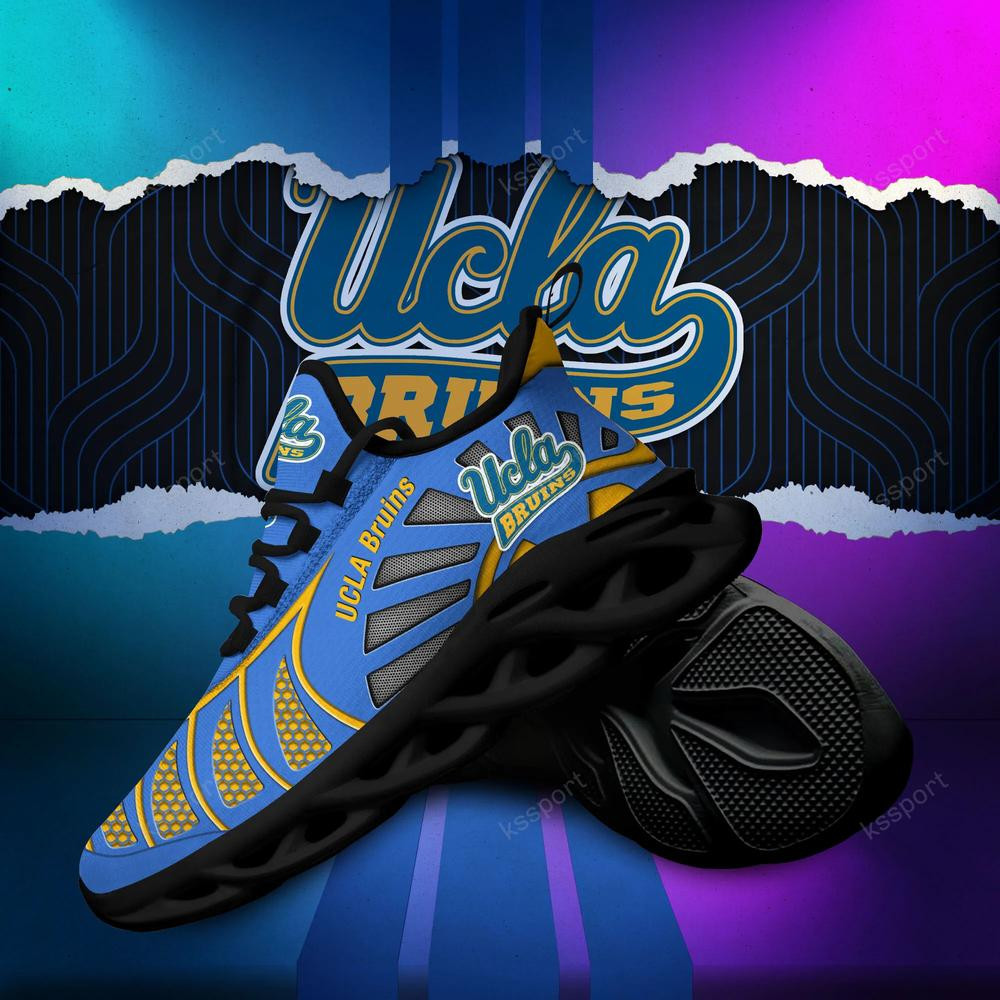 UCLA Bruins Max Soul Clunky, Black And White Running Shoes - Famjoys UCLA Bruins Max Soul Clunky, Black And White Running Shoes - Famjoys