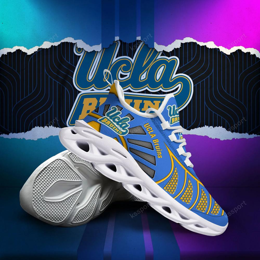 UCLA Bruins Max Soul Clunky, Black And White Running Shoes - Famjoys UCLA Bruins Max Soul Clunky, Black And White Running Shoes - Famjoys