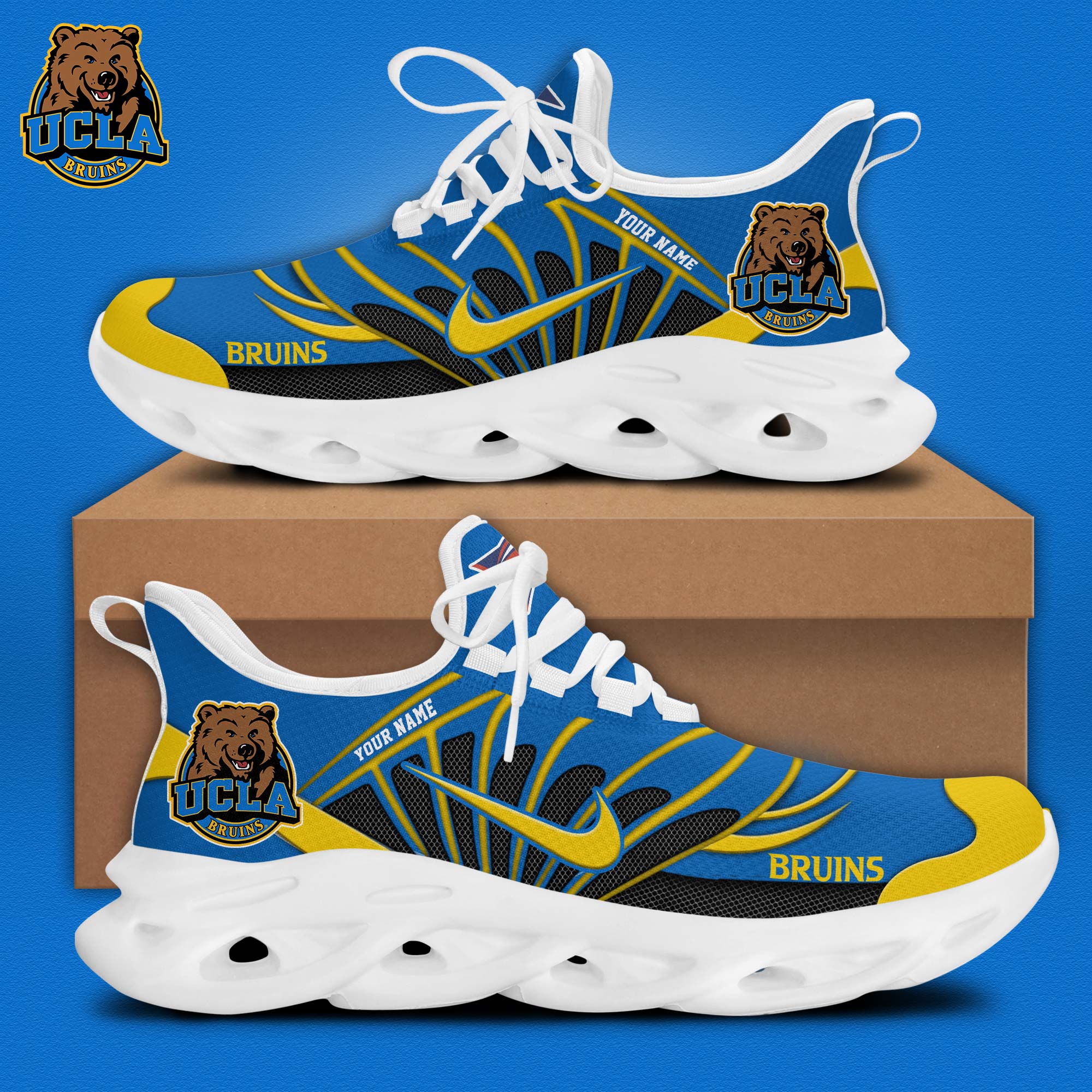 UCLA Football Personalized Max Soul Shoes - Famjoys UCLA Football Personalized Max Soul Shoes - Famjoys