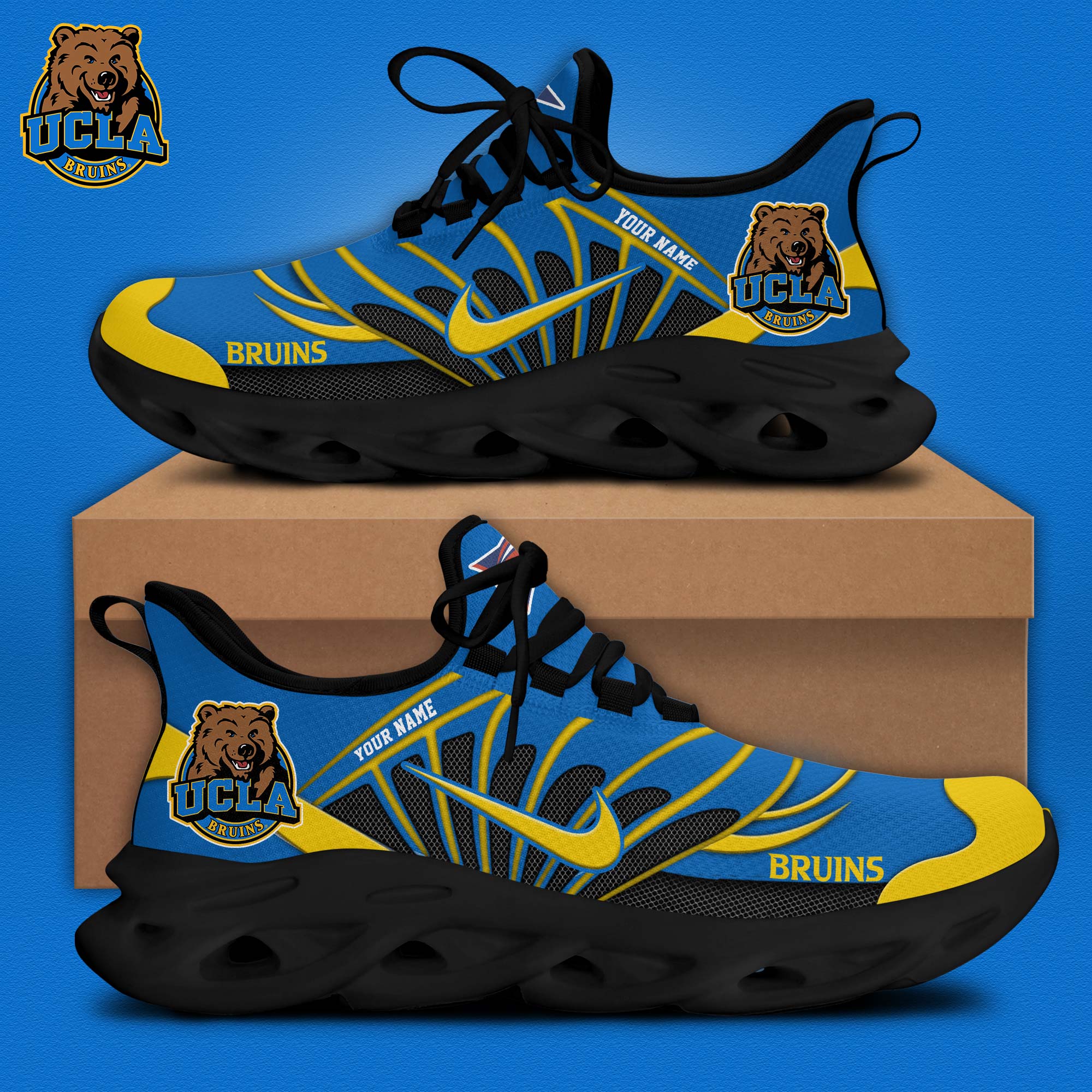 UCLA Football Personalized Max Soul Shoes - Famjoys UCLA Football Personalized Max Soul Shoes - Famjoys