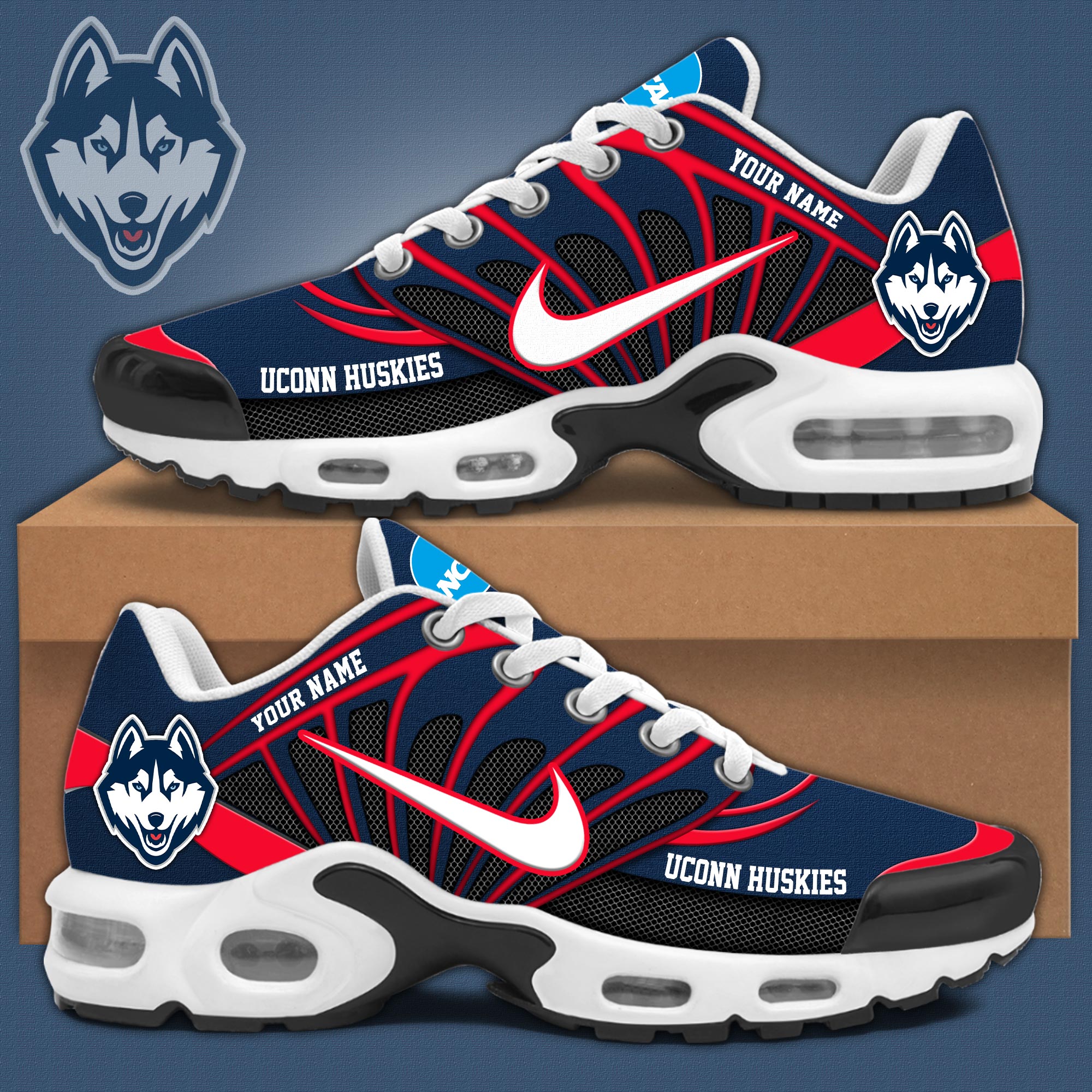 UConn Air Max Plus Sneakers - Famjoys UConn Air Max Plus Sneakers - Famjoys