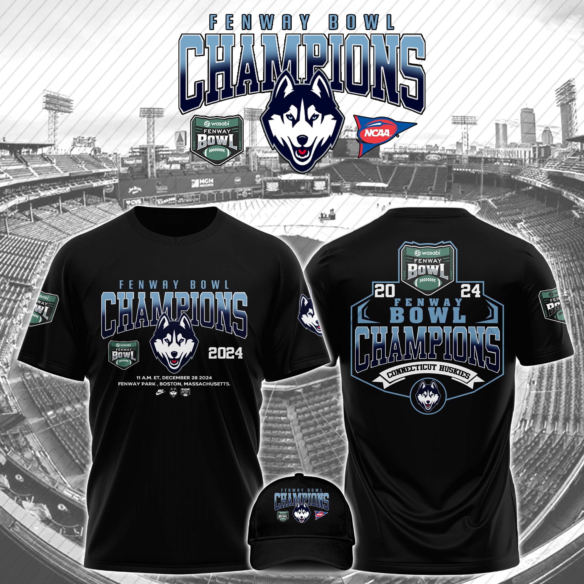 UConn Huskies Bowl Champion Tshirt - Famjoys UConn Huskies Bowl Champion Tshirt - Famjoys