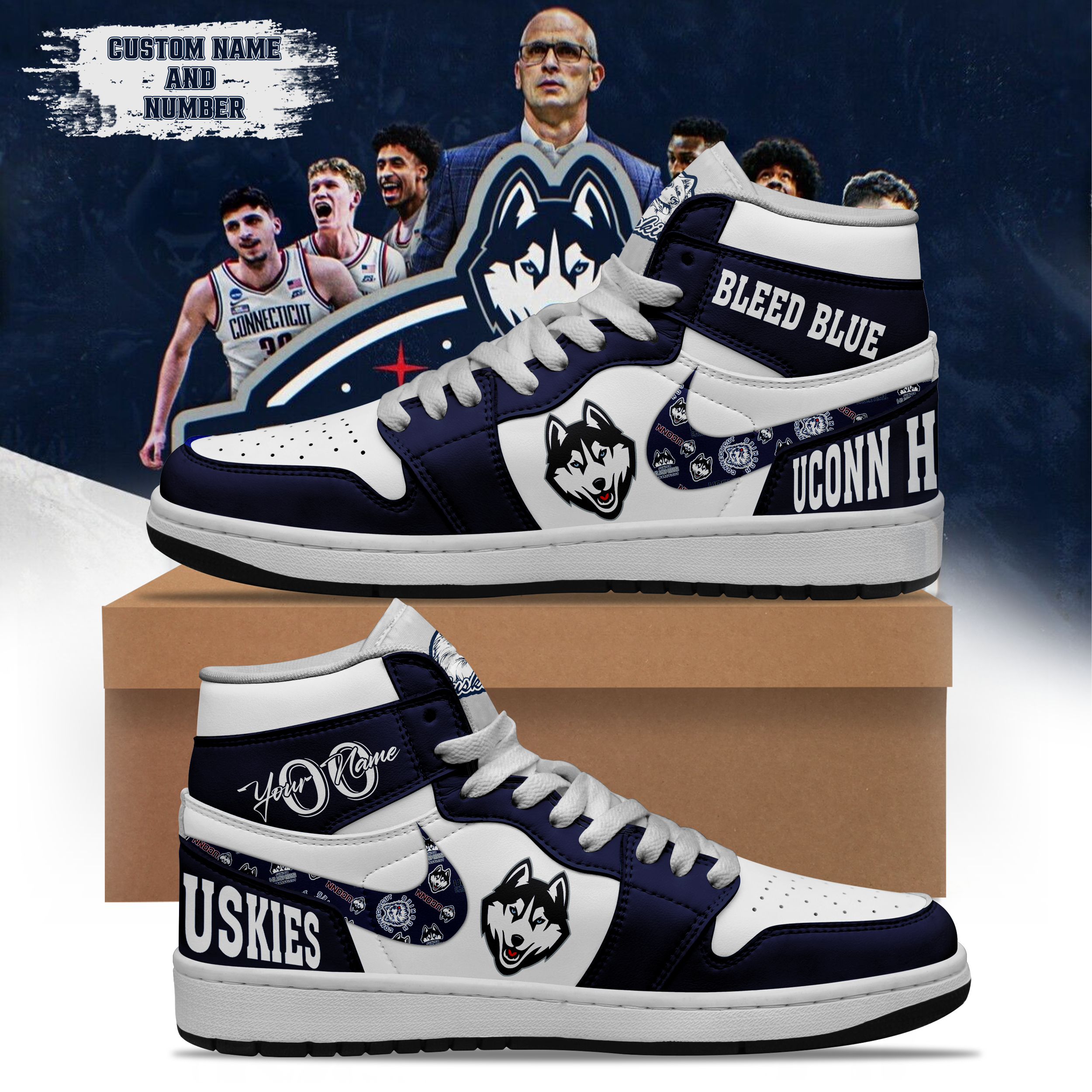 Uconn Huskies Custom Shoes Limited - Famjoys Uconn Huskies Custom Shoes Limited - Famjoys