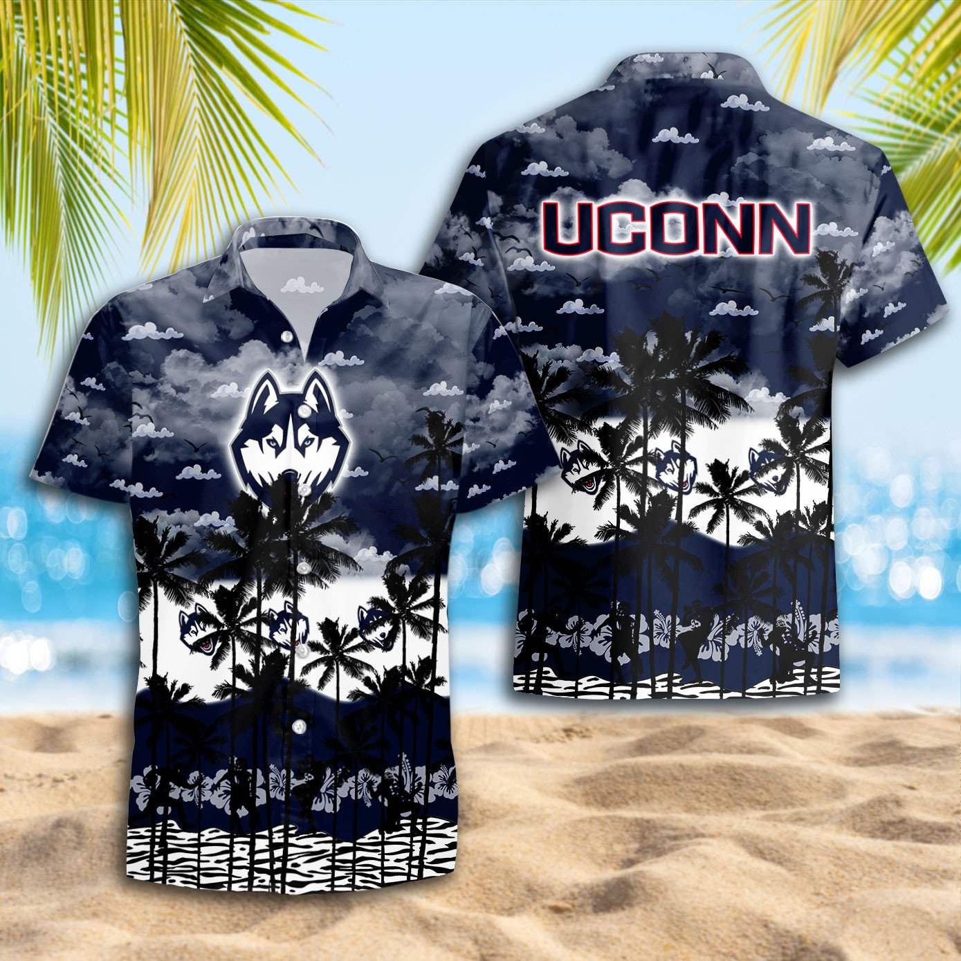 UConn Huskies Hawaiian Shirt Trending Summer - Famjoys UConn Huskies Hawaiian Shirt Trending Summer - Famjoys