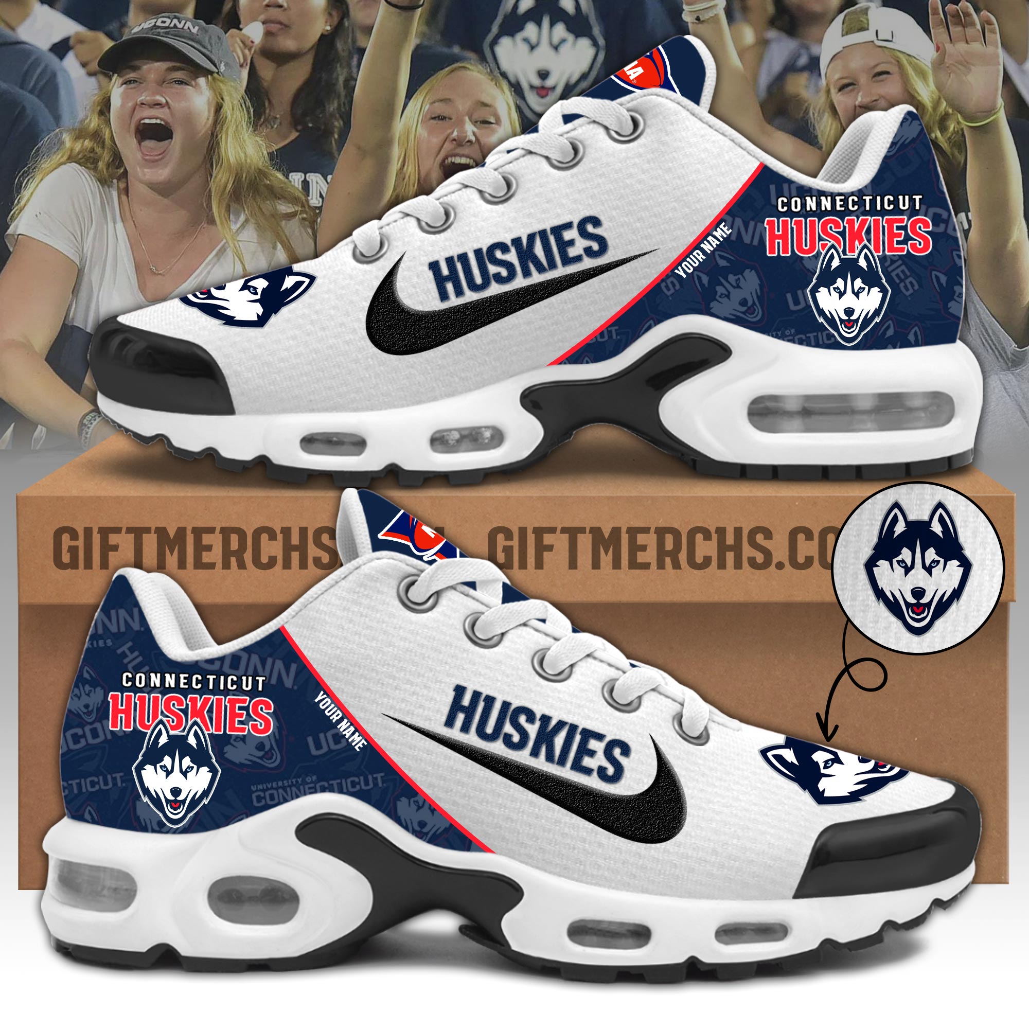 UConn Huskies Personalized Shoes - Famjoys UConn Huskies Personalized Shoes - Famjoys