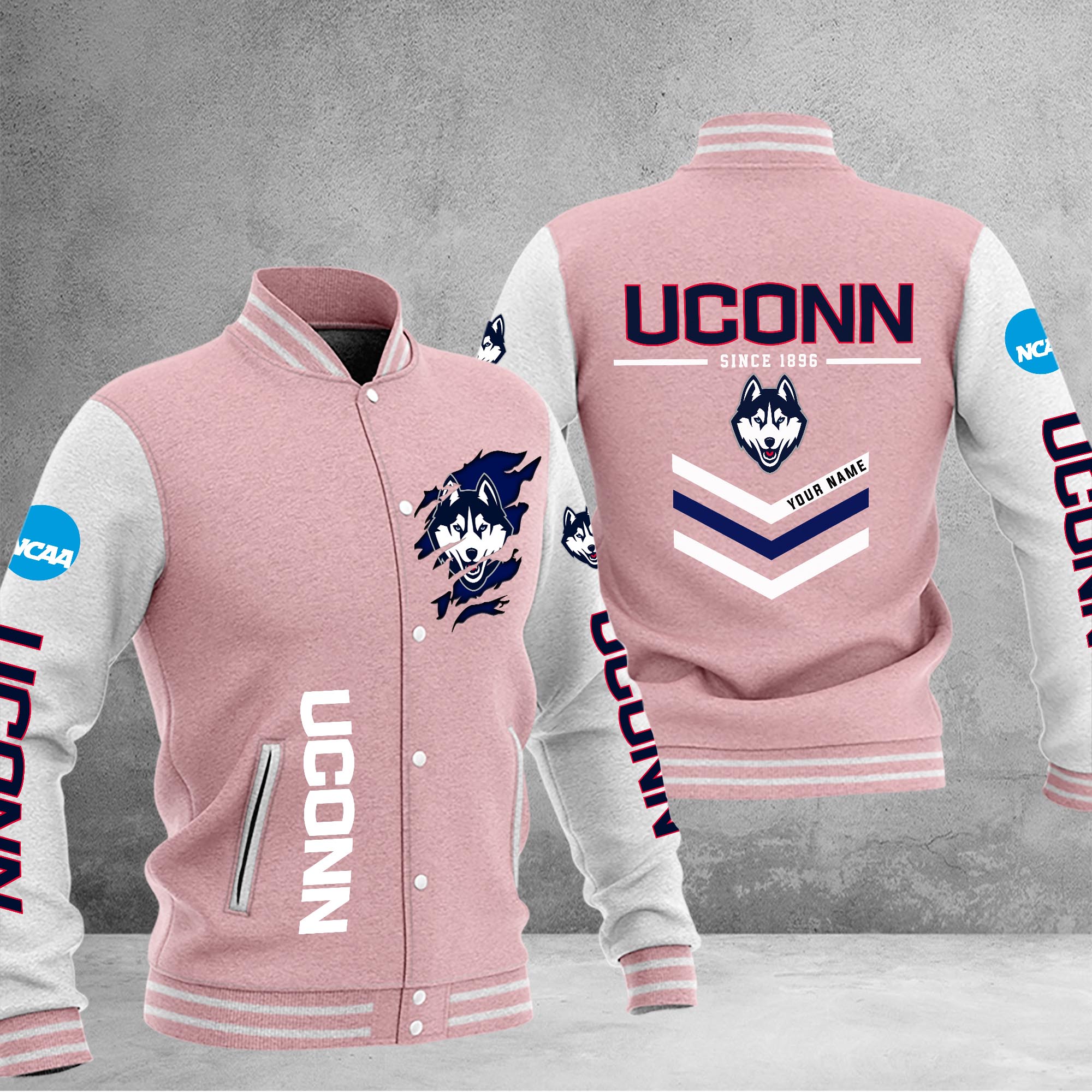 Uconn Huskies Varsity Baseball Jacket - Famjoys Uconn Huskies Varsity Baseball Jacket - Famjoys