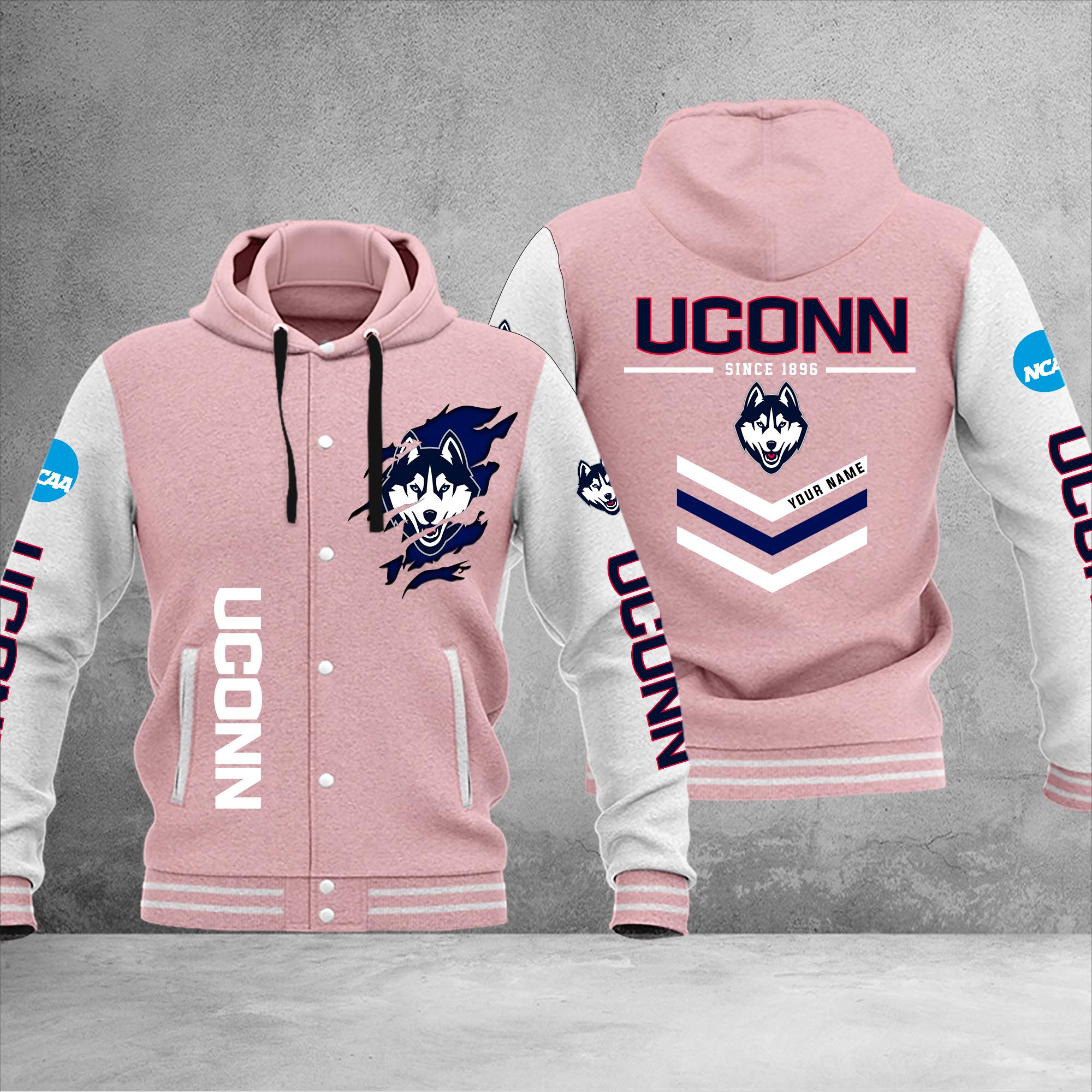 Uconn Huskies Varsity Baseball Jacket - Famjoys Uconn Huskies Varsity Baseball Jacket - Famjoys