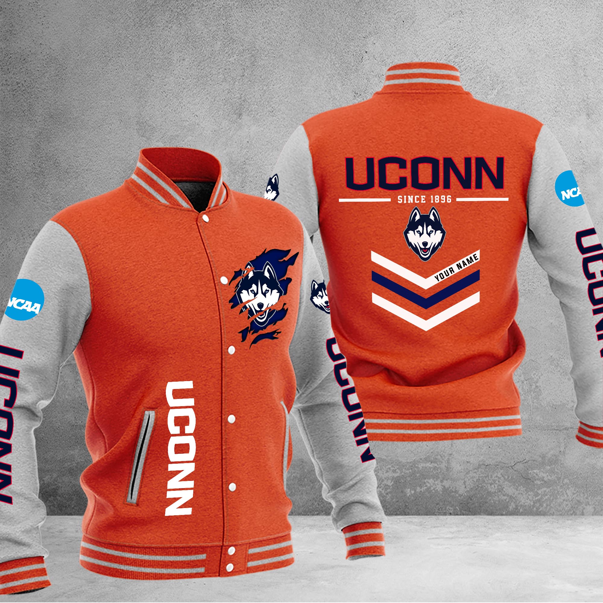 Uconn Huskies Varsity Baseball Jacket - Famjoys Uconn Huskies Varsity Baseball Jacket - Famjoys