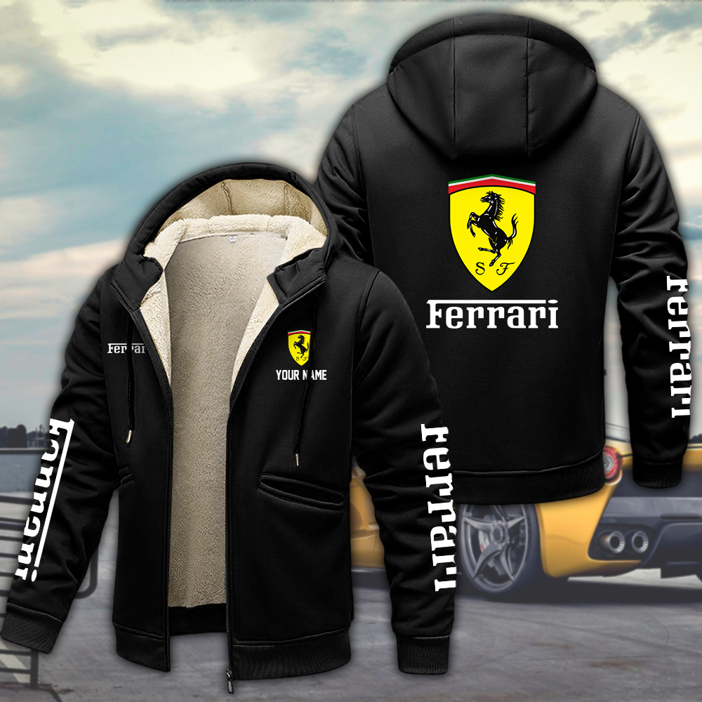 UKLLPC2839 FERRARI Winter Fleece Jacket - Famjoys UKLLPC2839 FERRARI Winter Fleece Jacket - Famjoys