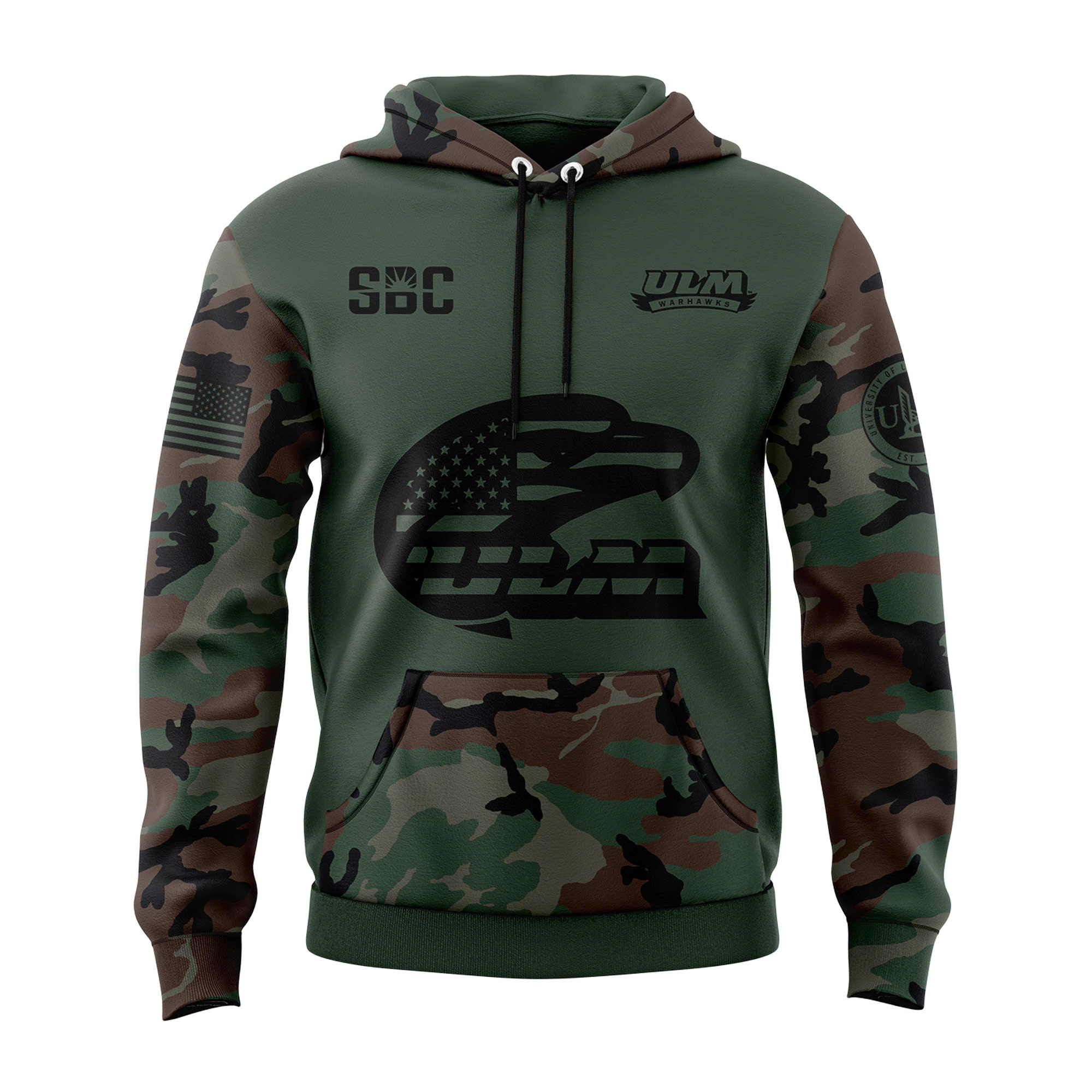 ULM Football Camo Salute to Service Club Fleece Pullover Hoodie - Famjoys ULM Football Camo Salute to Service Club Fleece Pullover Hoodie - Famjoys