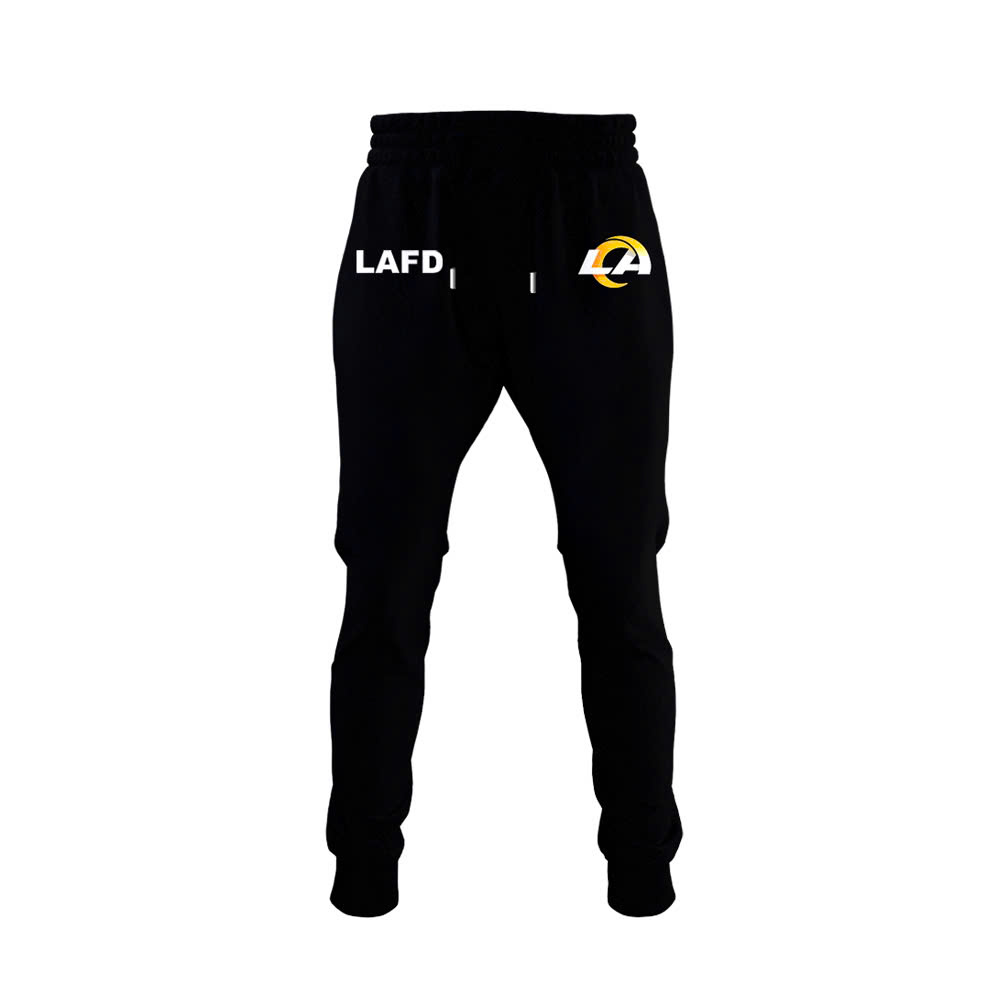 Unisex Black Los Angeles Rams LAFD TShirt | Jogger | Cap - Famjoys Unisex Black Los Angeles Rams LAFD TShirt | Jogger | Cap - Famjoys