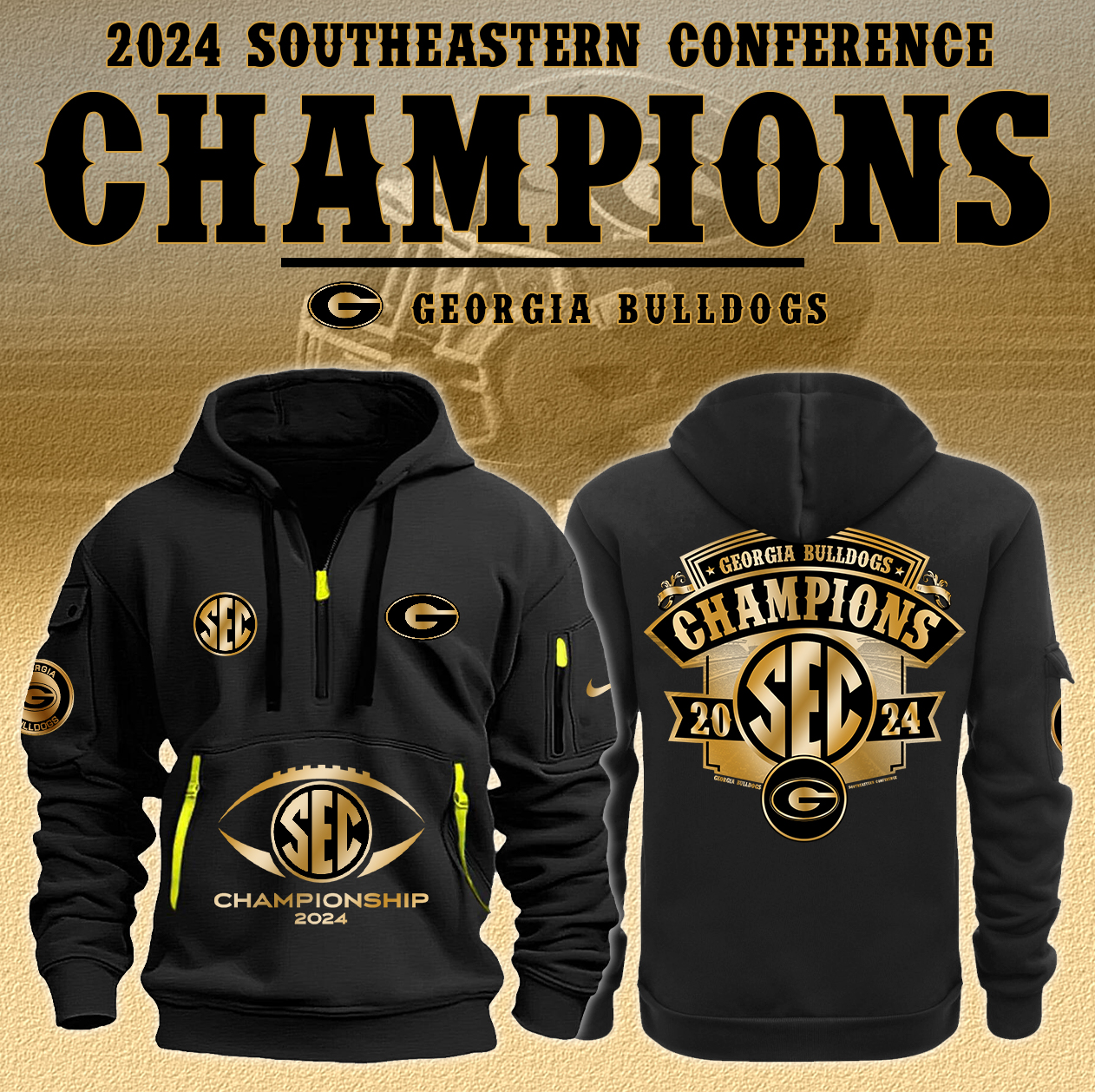 Unisex Georgia Bulldogs SEC Football Conference Champions New Hoodie - Famjoys Unisex Georgia Bulldogs SEC Football Conference Champions New Hoodie - Famjoys