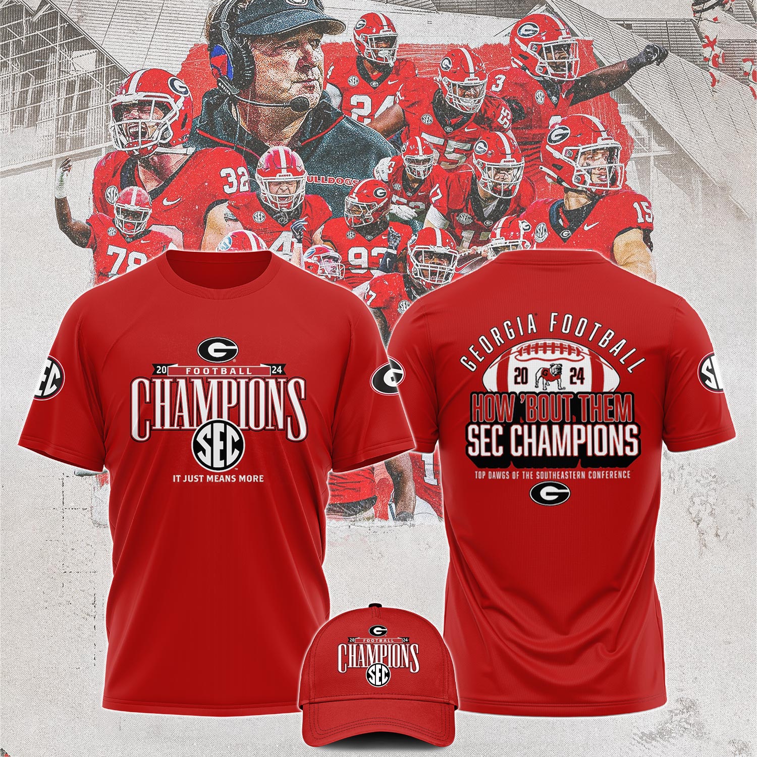 Unisex Georgia Bulldogs SEC Football Conference Champions TShirt - Famjoys Unisex Georgia Bulldogs SEC Football Conference Champions TShirt - Famjoys