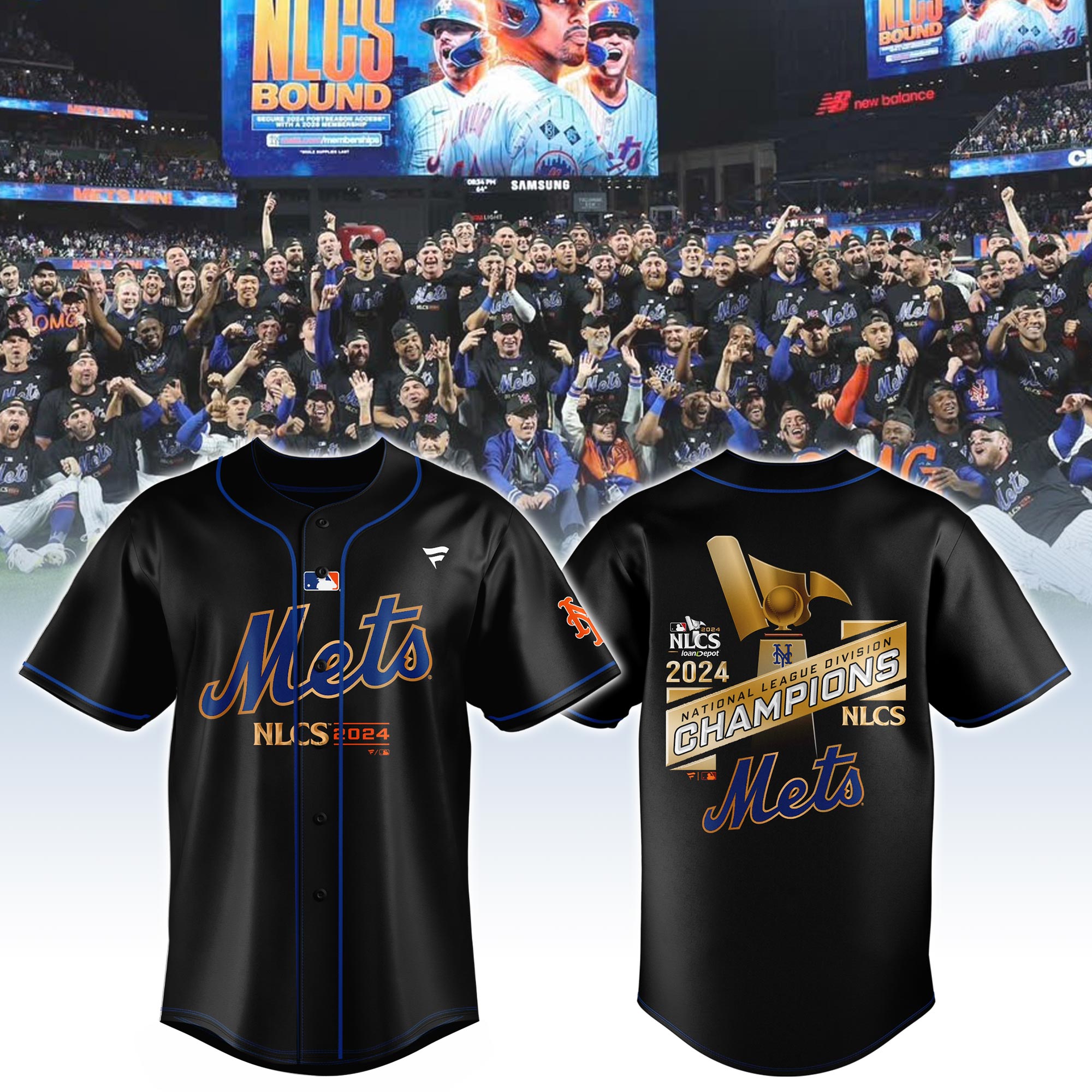 Unisex NYM Black NLCS Jersey 3 - Famjoys Unisex NYM Black NLCS Jersey 3 - Famjoys