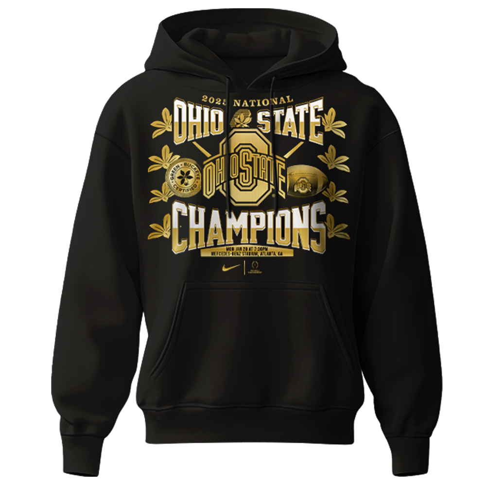 Unisex Ohio State Buckeyes National Champions Hoodie Golden Edition - Famjoys Unisex Ohio State Buckeyes National Champions Hoodie Golden Edition - Famjoys