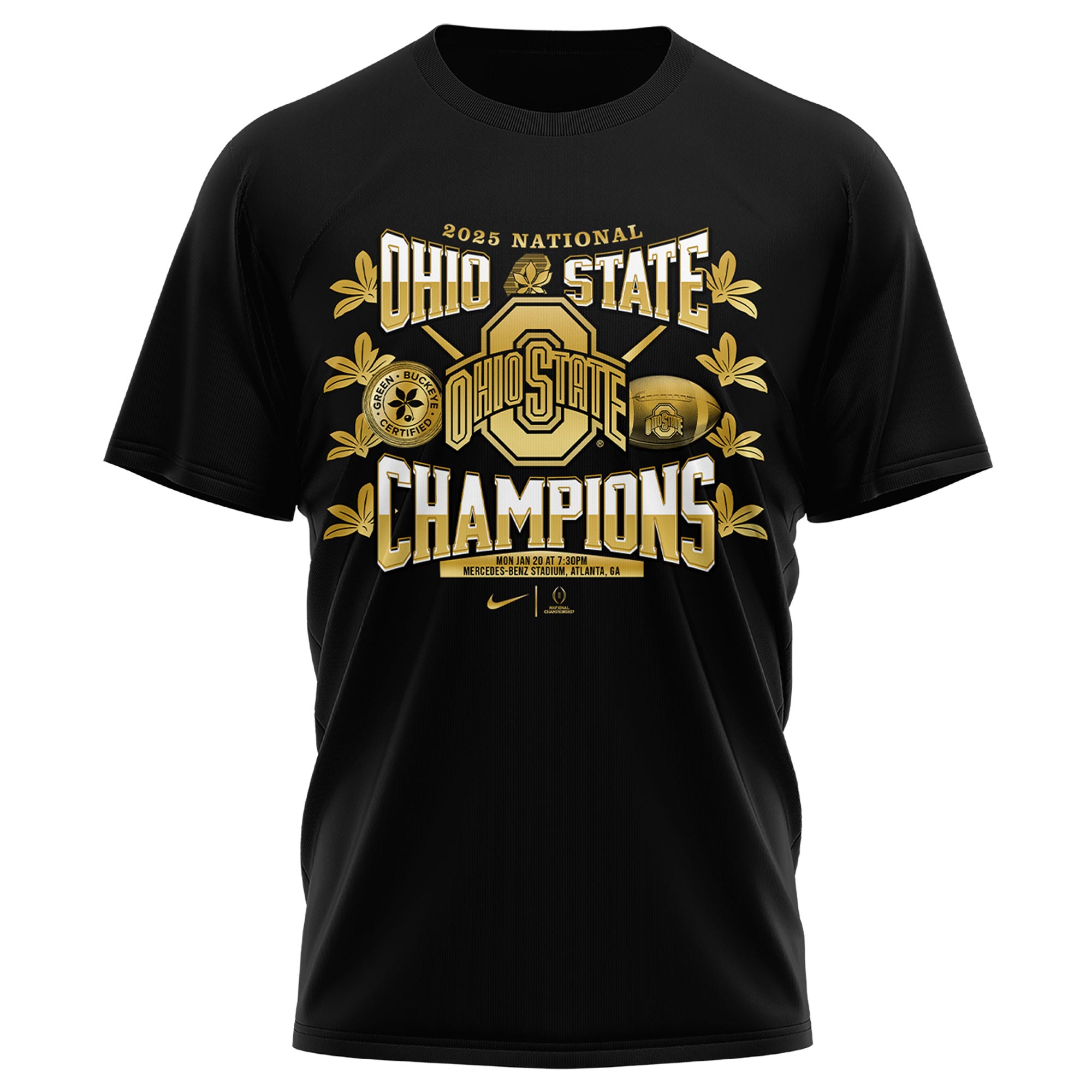 Unisex Ohio State Buckeyes National Champions TShirt Golden Edition - Famjoys Unisex Ohio State Buckeyes National Champions TShirt Golden Edition - Famjoys