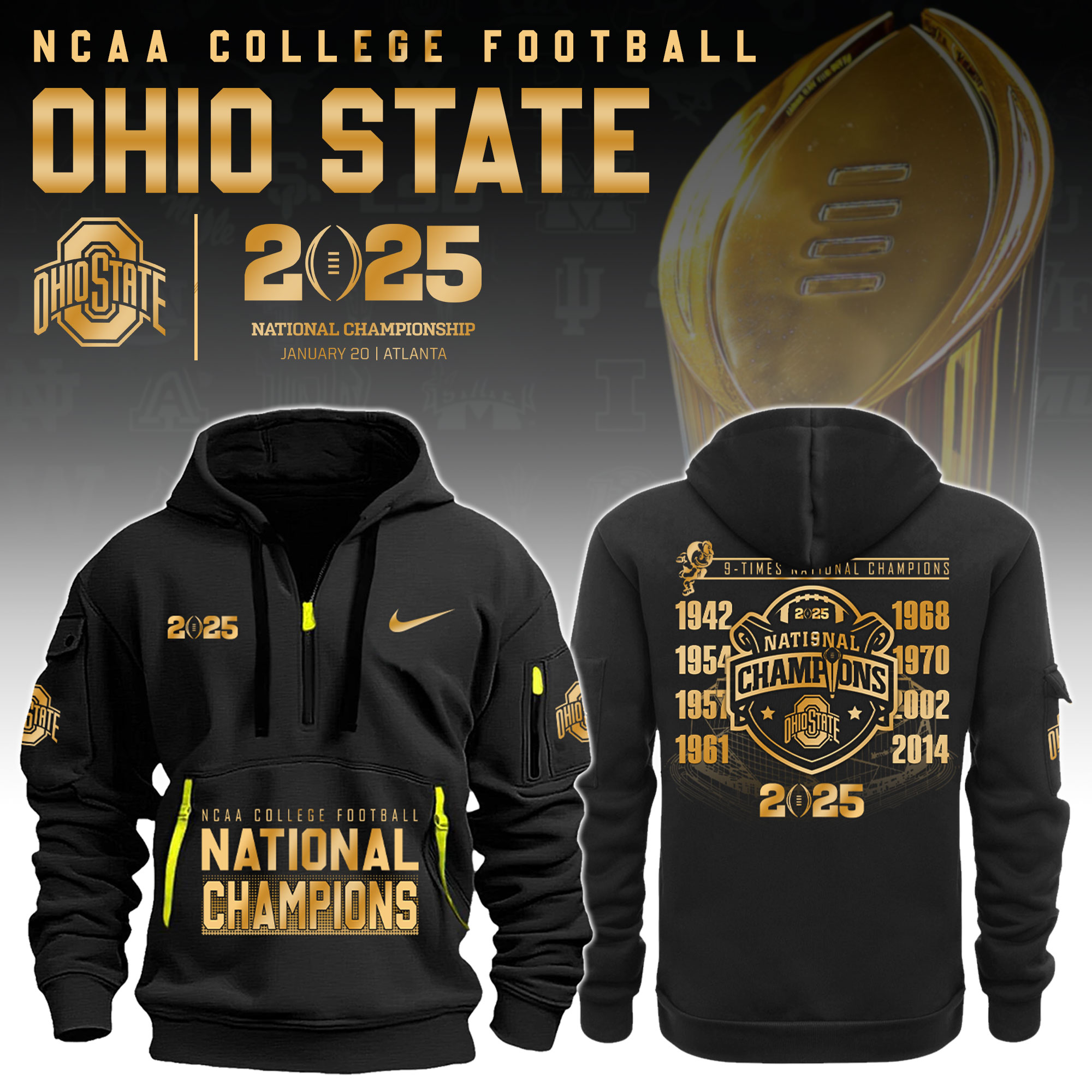Unisex Ohio State National Champions New Hoodie s - Famjoys Unisex Ohio State National Champions New Hoodie s - Famjoys