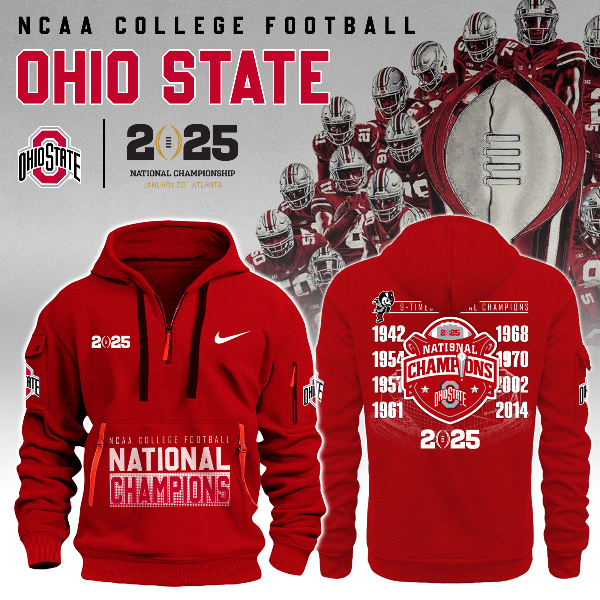 Unisex Ohio State National Champions New Hoodie s - Famjoys Unisex Ohio State National Champions New Hoodie s - Famjoys