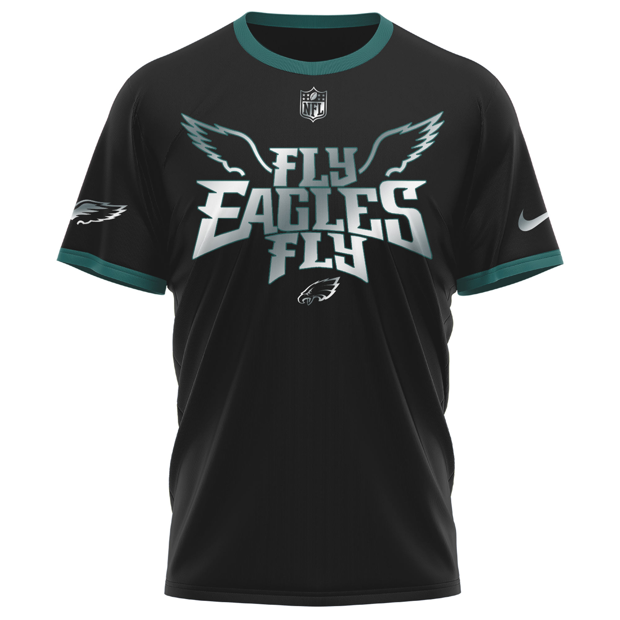 Unisex Philadelphia Eagles 2025 Black TShirt Jersey - Famjoys Unisex Philadelphia Eagles 2025 Black TShirt Jersey - Famjoys