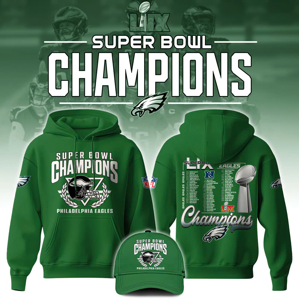 Unisex Philadelphia Eagles Super Bowl Champions Hoodie s - Famjoys Unisex Philadelphia Eagles Super Bowl Champions Hoodie s - Famjoys
