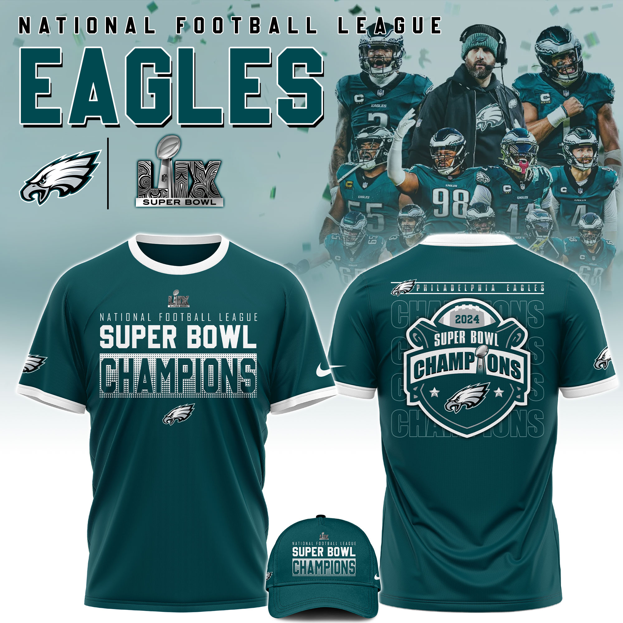 Unisex Philadelphia Eagles Super Bowl Champions TShirt s - Famjoys Unisex Philadelphia Eagles Super Bowl Champions TShirt s - Famjoys