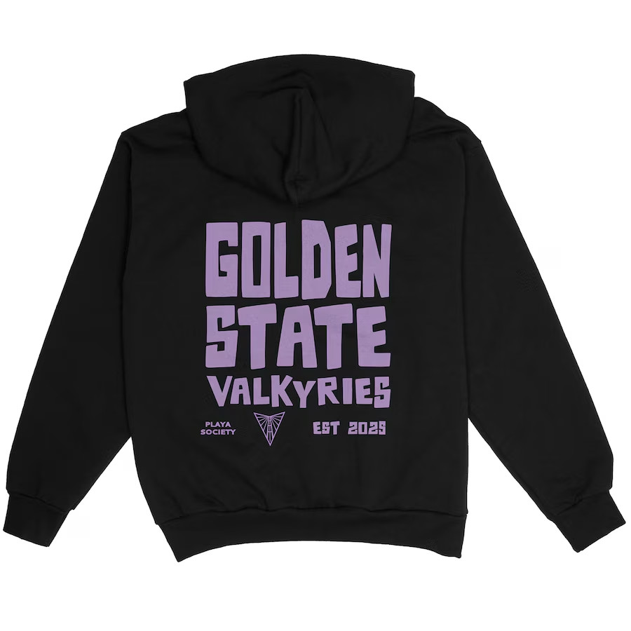 Unisex Playa Society Eclipse Black Golden State Valkyries Pullover Hoodie - Famjoys Unisex Playa Society Eclipse Black Golden State Valkyries Pullover Hoodie - Famjoys