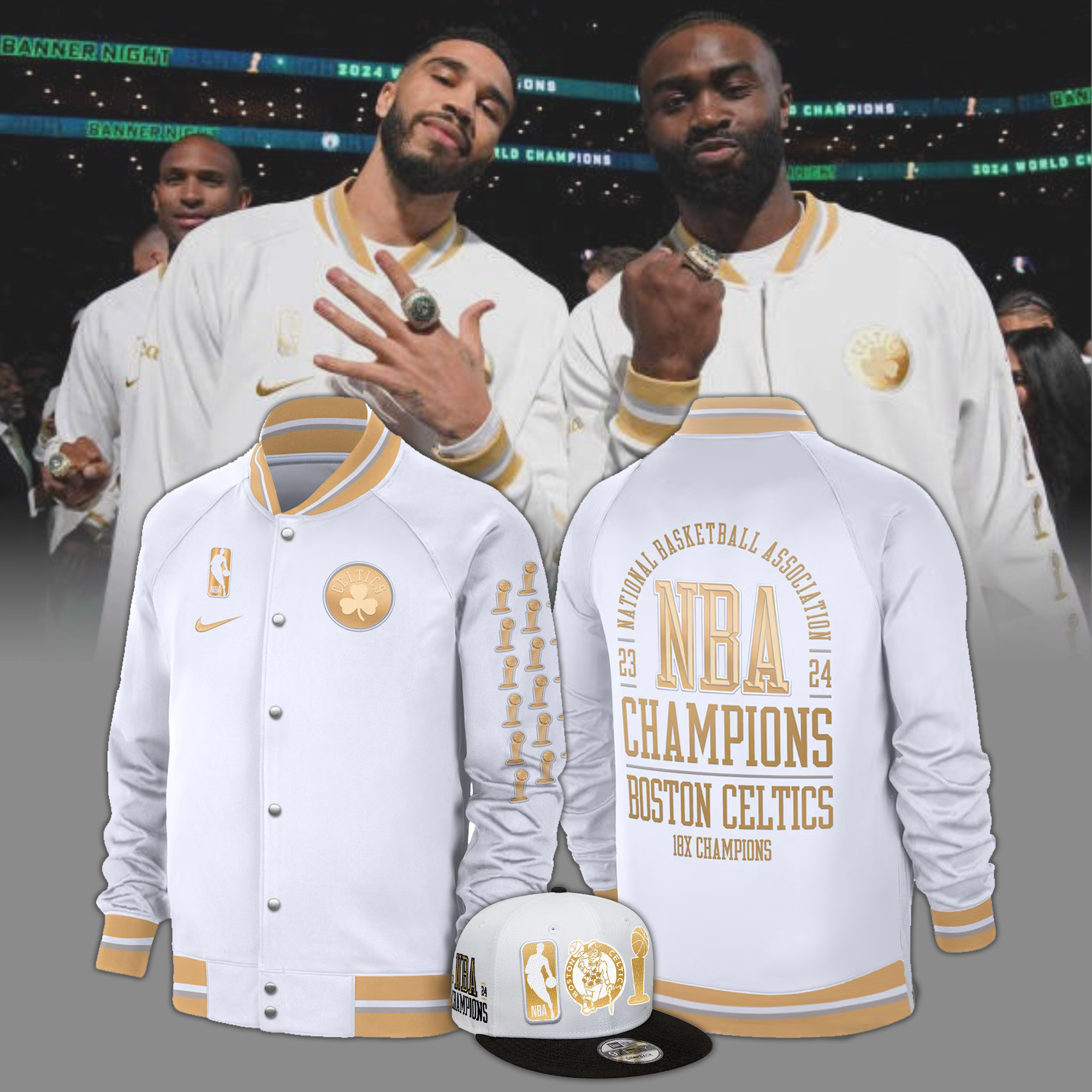 Unisex White Boston Celtics NBA Finals Champions Banner Collection Jacket - Famjoys Unisex White Boston Celtics NBA Finals Champions Banner Collection Jacket - Famjoys