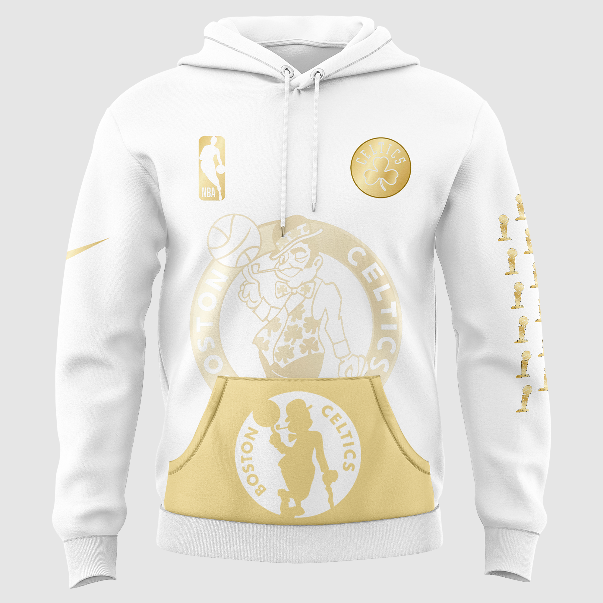 Unisex White Boston Celtics NBA Finals Champions Hoodie - Famjoys Unisex White Boston Celtics NBA Finals Champions Hoodie - Famjoys
