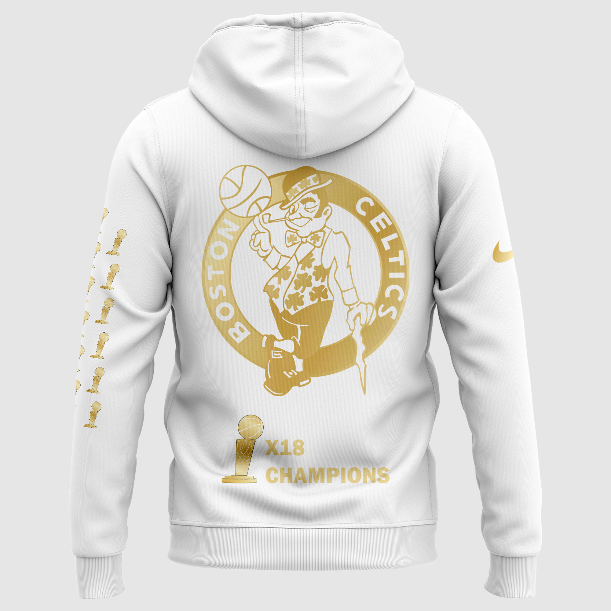 Unisex White Boston Celtics NBA Finals Champions Hoodie - Famjoys Unisex White Boston Celtics NBA Finals Champions Hoodie - Famjoys