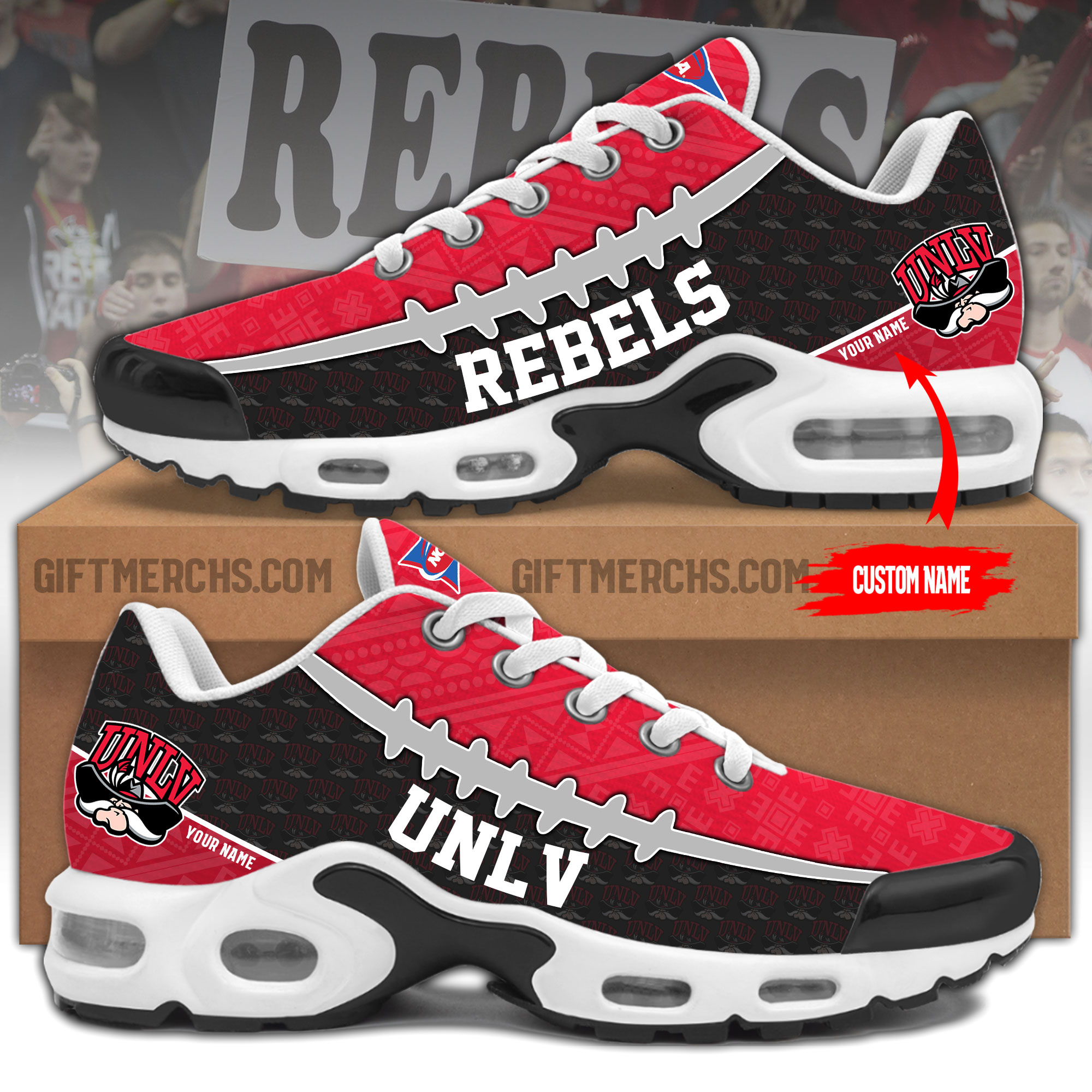UNLV Rebels Personalized Shoes - Famjoys UNLV Rebels Personalized Shoes - Famjoys