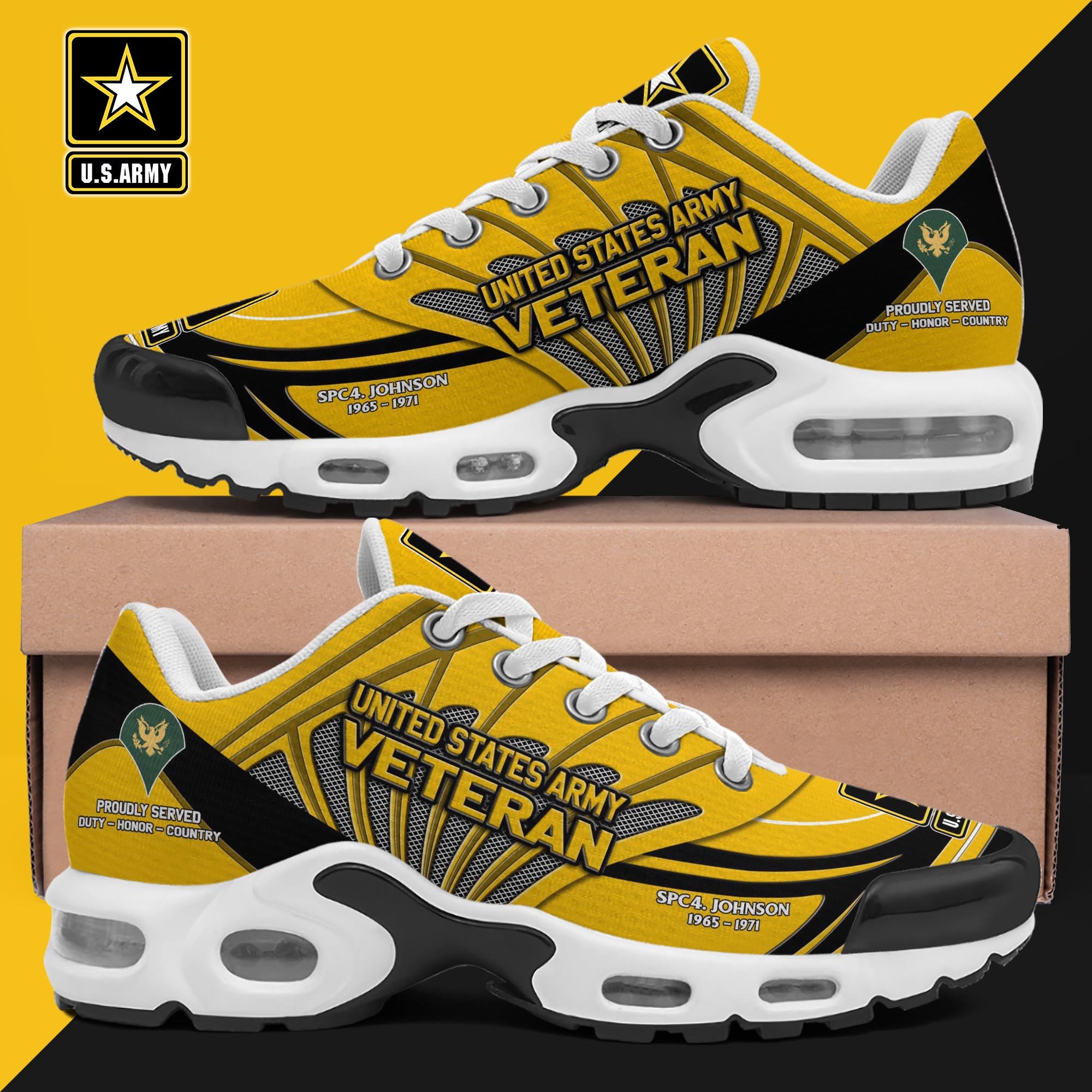 USArmy TN Shoes Custom Name, Rank And Year, Military Shoes, Military Gifts ETRG-61475 - Famjoys USArmy TN Shoes Custom Name, Rank And Year, Military Shoes, Military Gifts ETRG-61475 - Famjoys