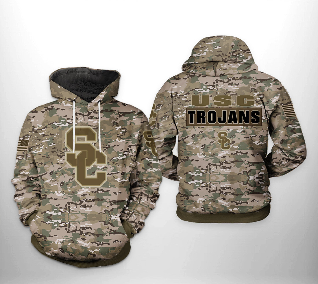 USC Trojans Camo Veteran Hoodie & Zip Hoodie - Famjoys USC Trojans Camo Veteran Hoodie & Zip Hoodie - Famjoys