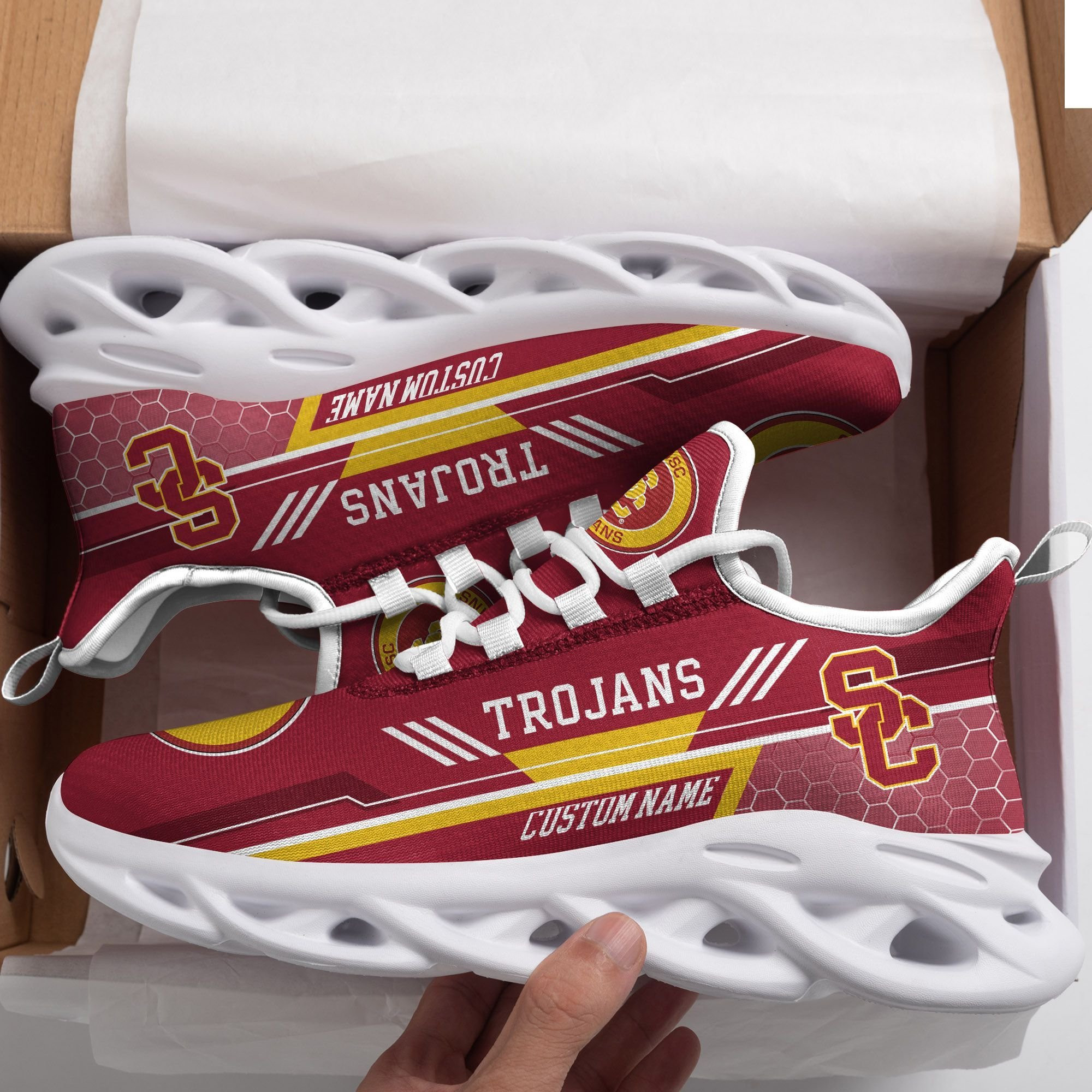 USC Trojans Custom Personalized Max Soul Sneakers Shoes - Famjoys USC Trojans Custom Personalized Max Soul Sneakers Shoes - Famjoys